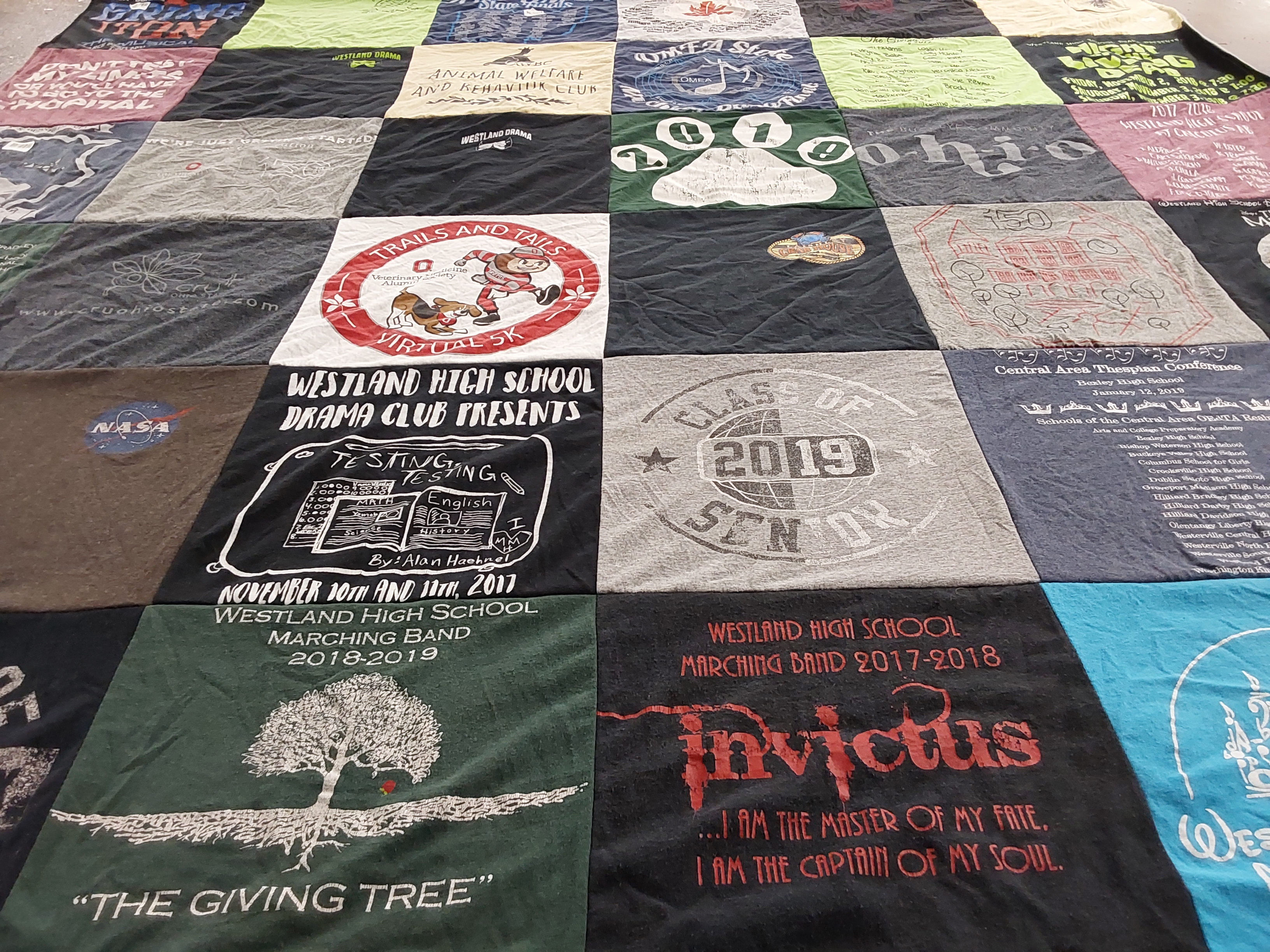 T-shirt quilt from westland high school by Ashley from OH