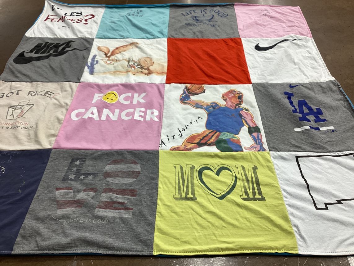 T-shirt quilt featuring los angeles dodgers by Maxine from CA