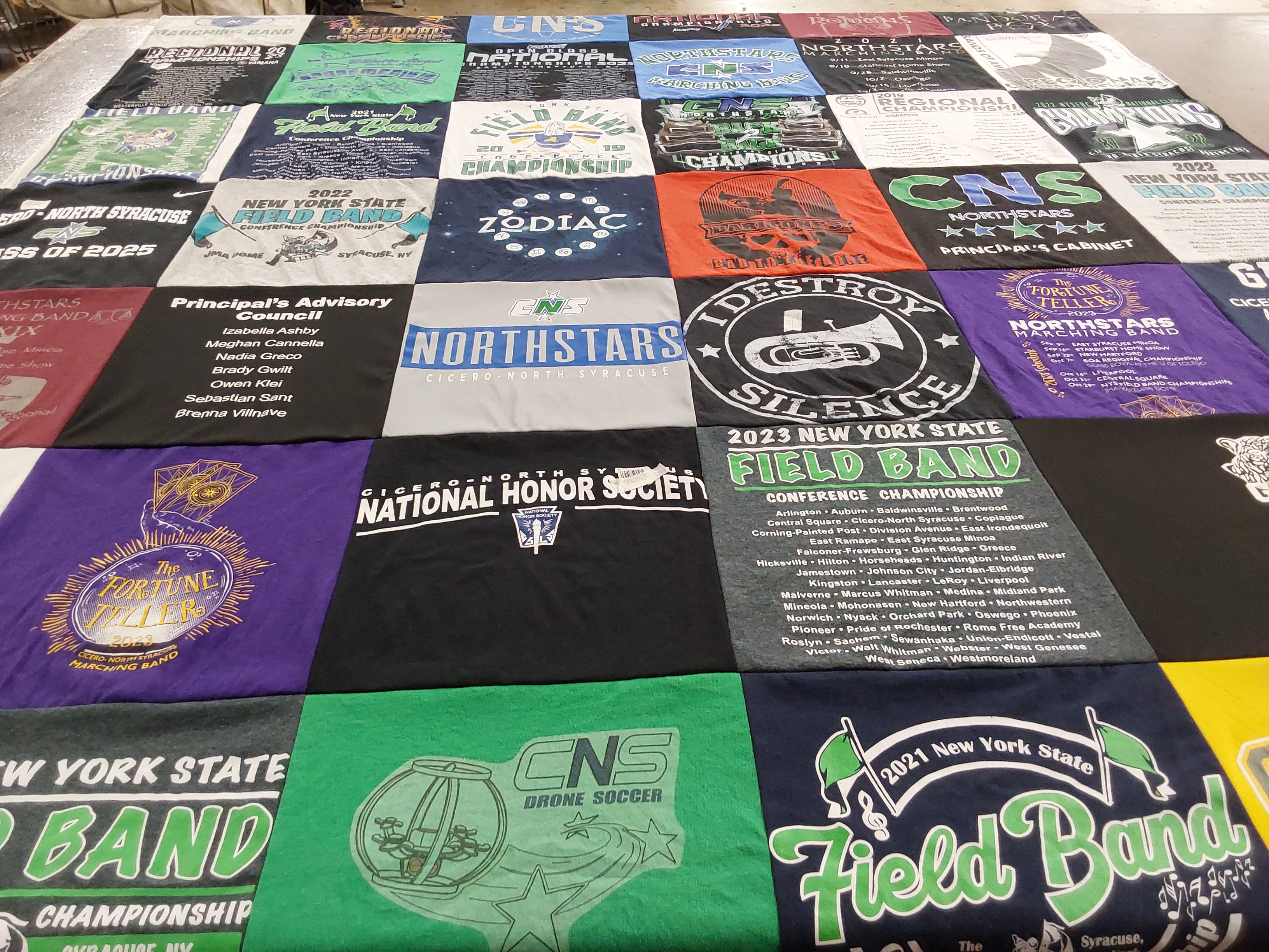 T-shirt quilt featuring ciceronorth syracuse field band by Heidi from NY