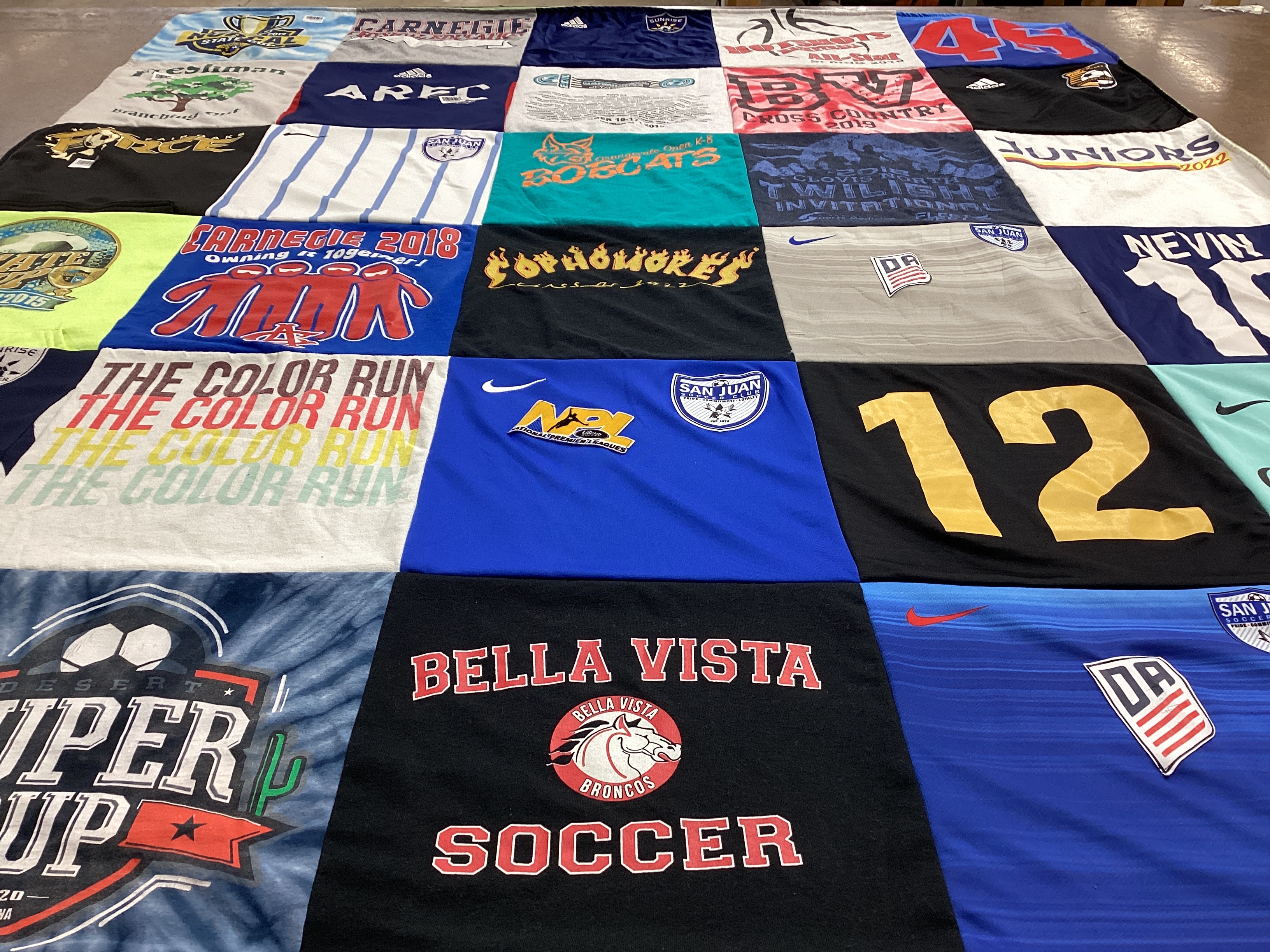 T-shirt quilt featuring san juan soccer club by Tifani from CA