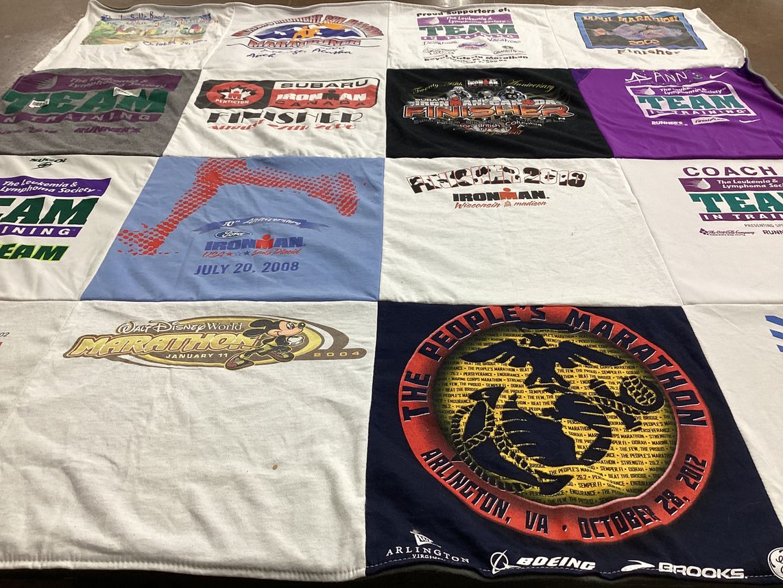 T-shirt quilt from university of wisconsin, stevens point by Ann from CA