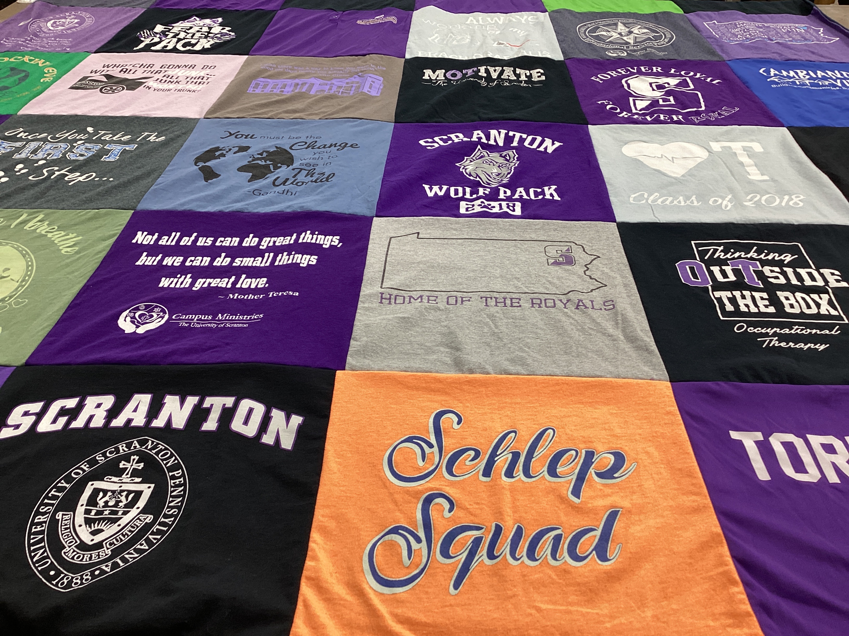 T-shirt quilt featuring scranton wolf pack by Victoria from NJ