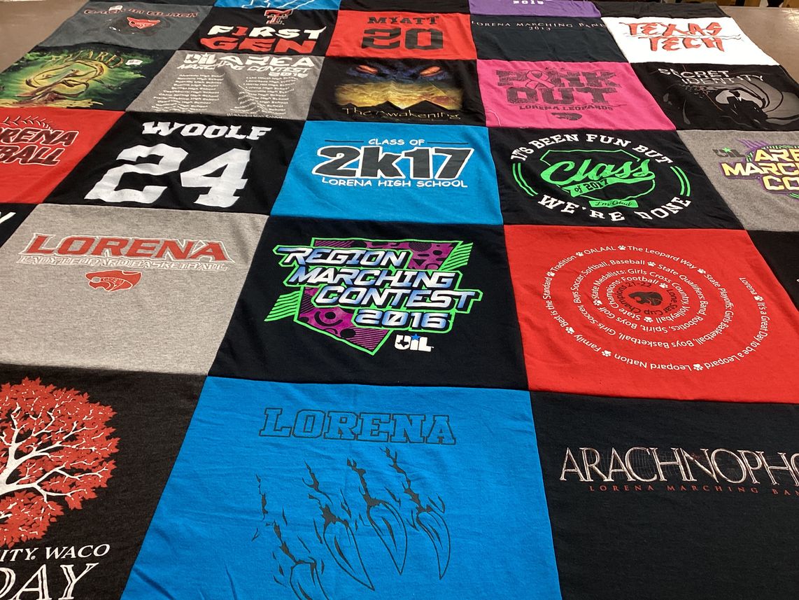 T-shirt quilt featuring lorena basketball, lorena leopards by madison from TX