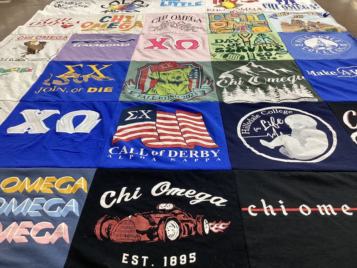 T-shirt quilt from hilldale college by Nicole from MI