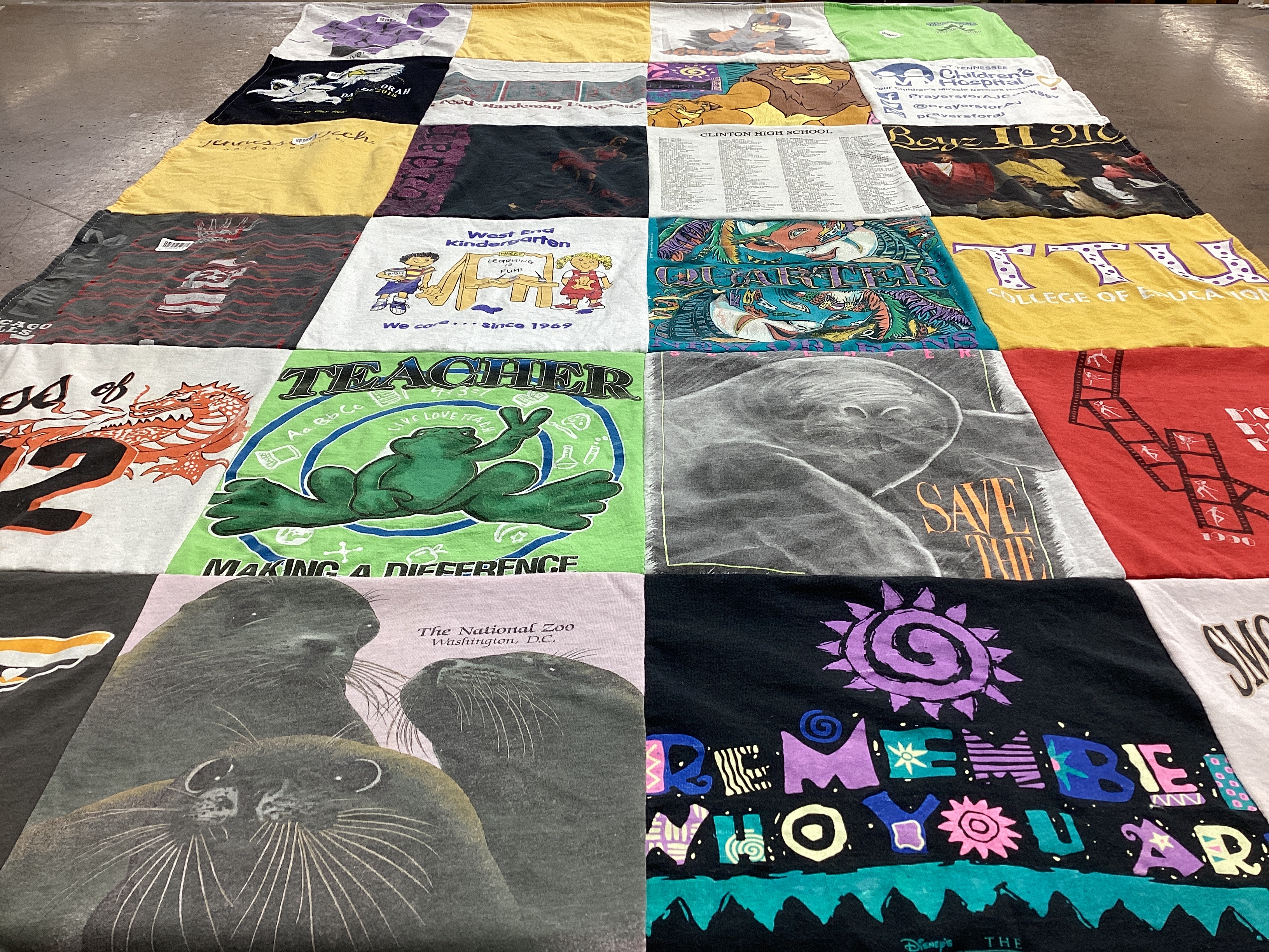 T-shirt quilt from clinton high school, ttuhsc college of education by Gloria from TN
