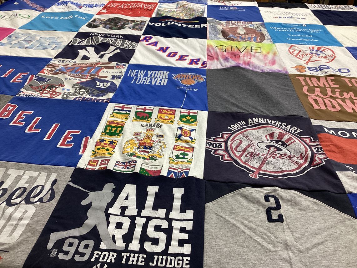 T-shirt quilt featuring new york yankees, new york giants by yevgeniya from FL