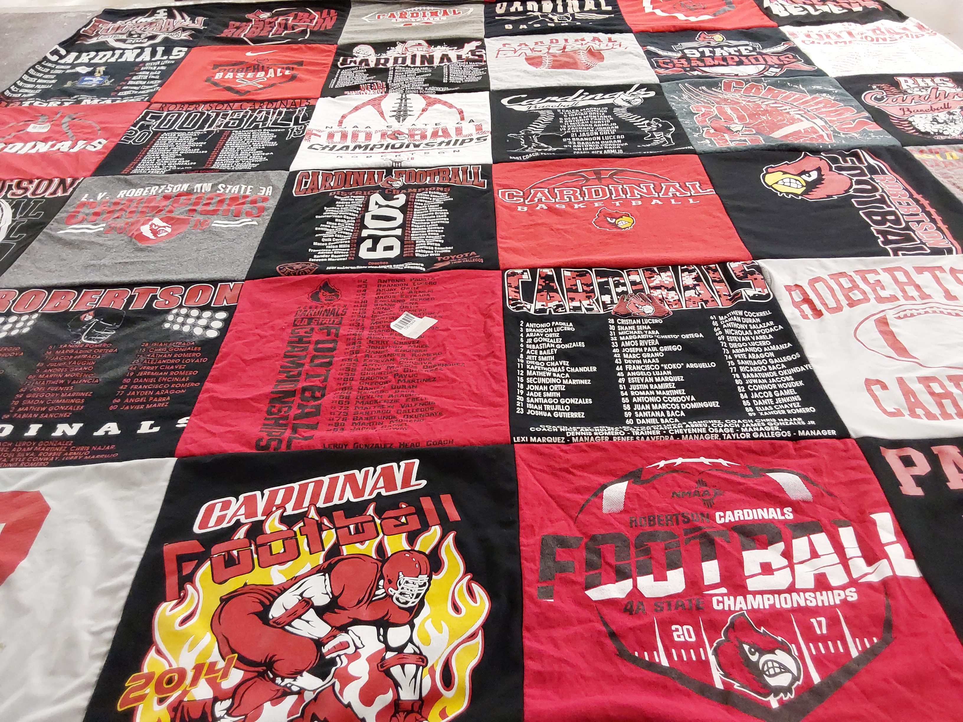 T-shirt quilt featuring robertson cardinals football by LYNN from NM