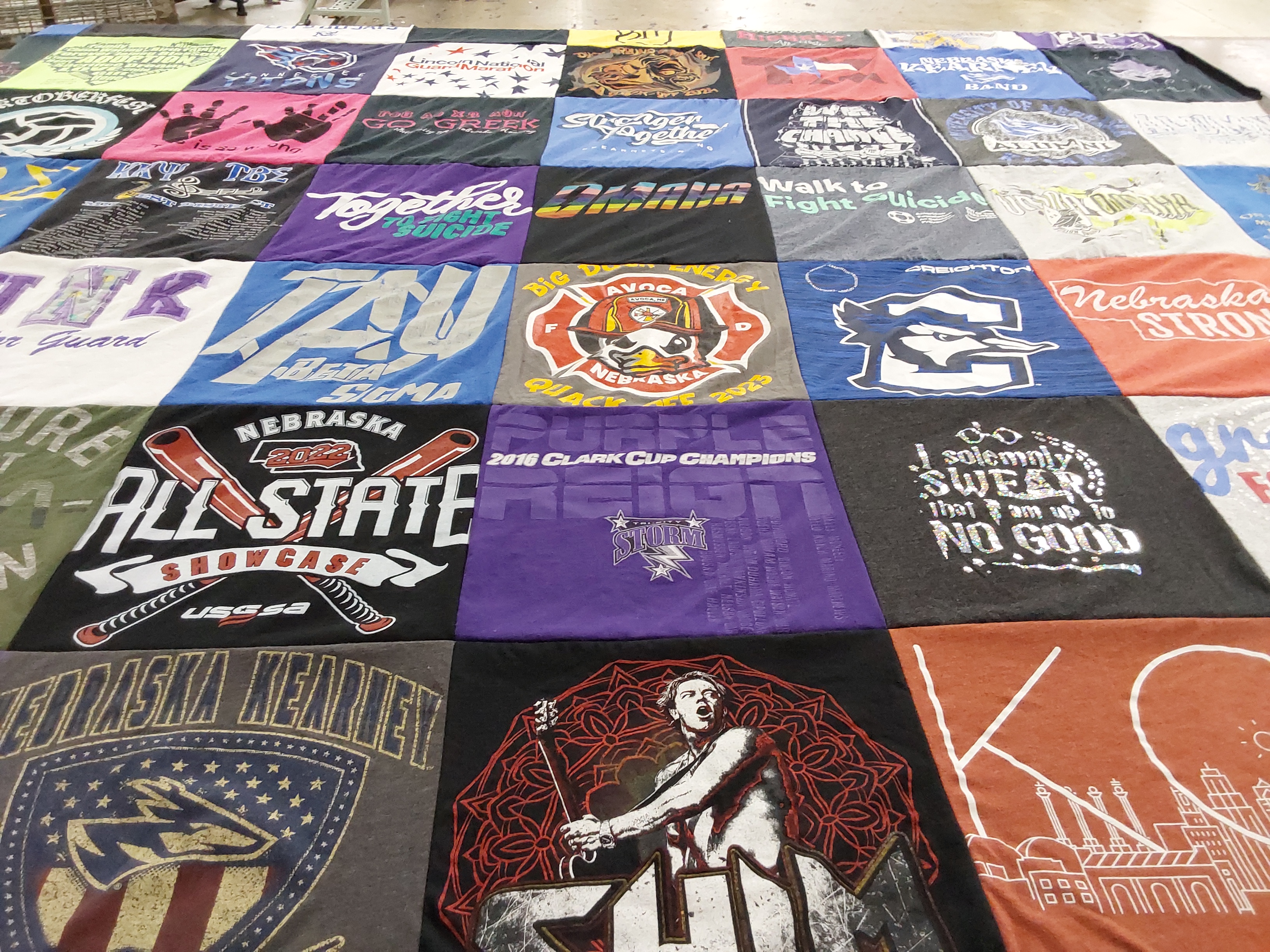T-shirt quilt featuring nebraska united states softball association by Kaylei from NE