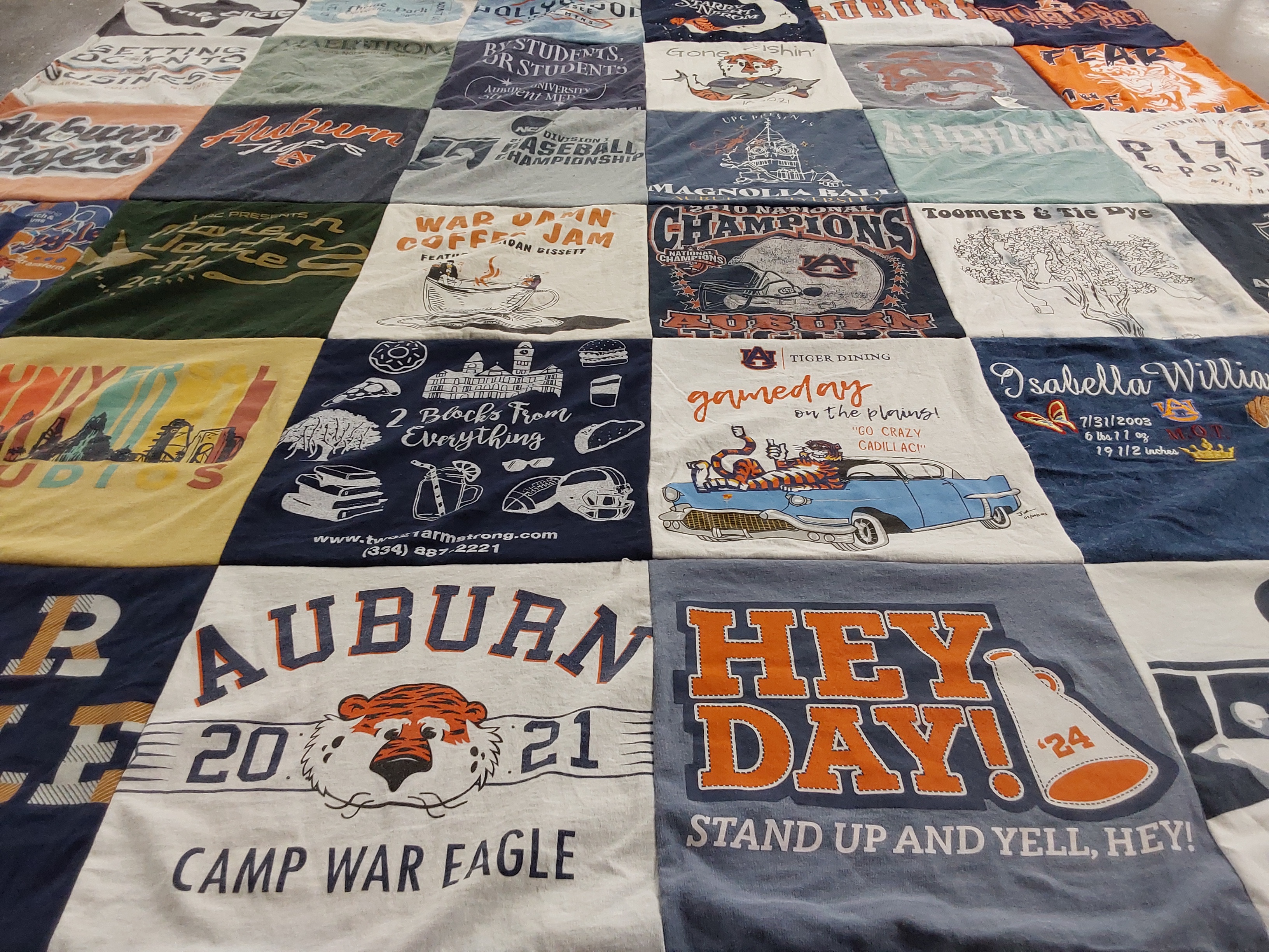 T-shirt quilt featuring auburn tigers football by Ellan from AL