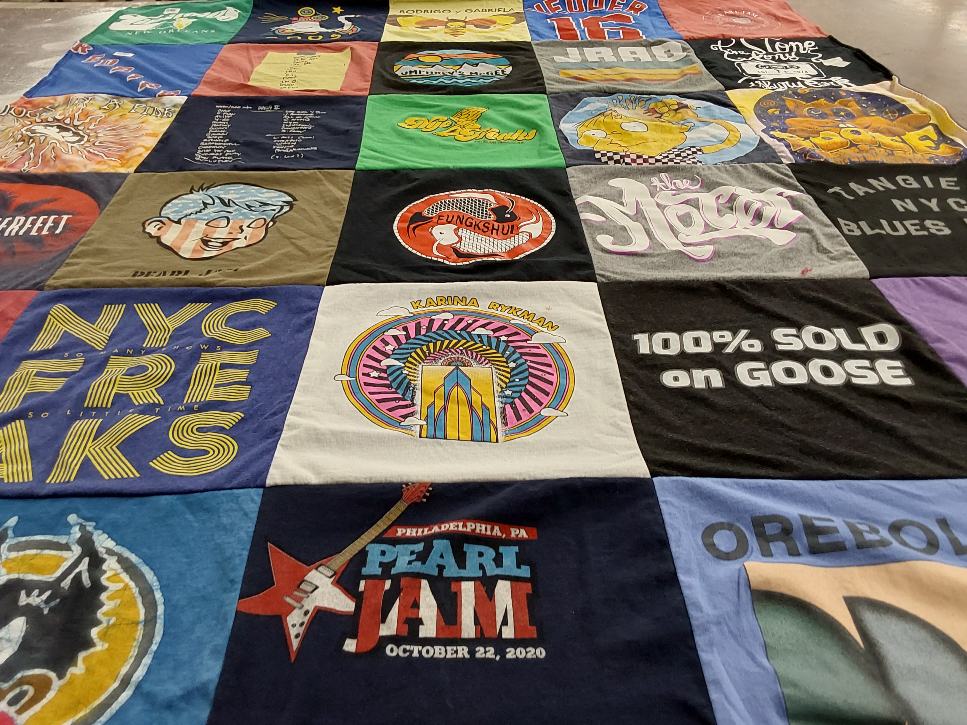 T-shirt quilt with music, events themes by Marc from NJ