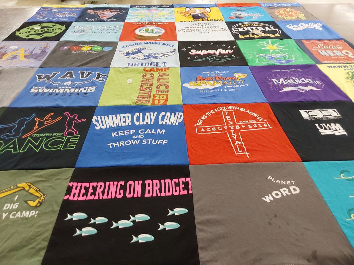 T-shirt quilt from university of wisconsin milwaukee by Margaret from WI