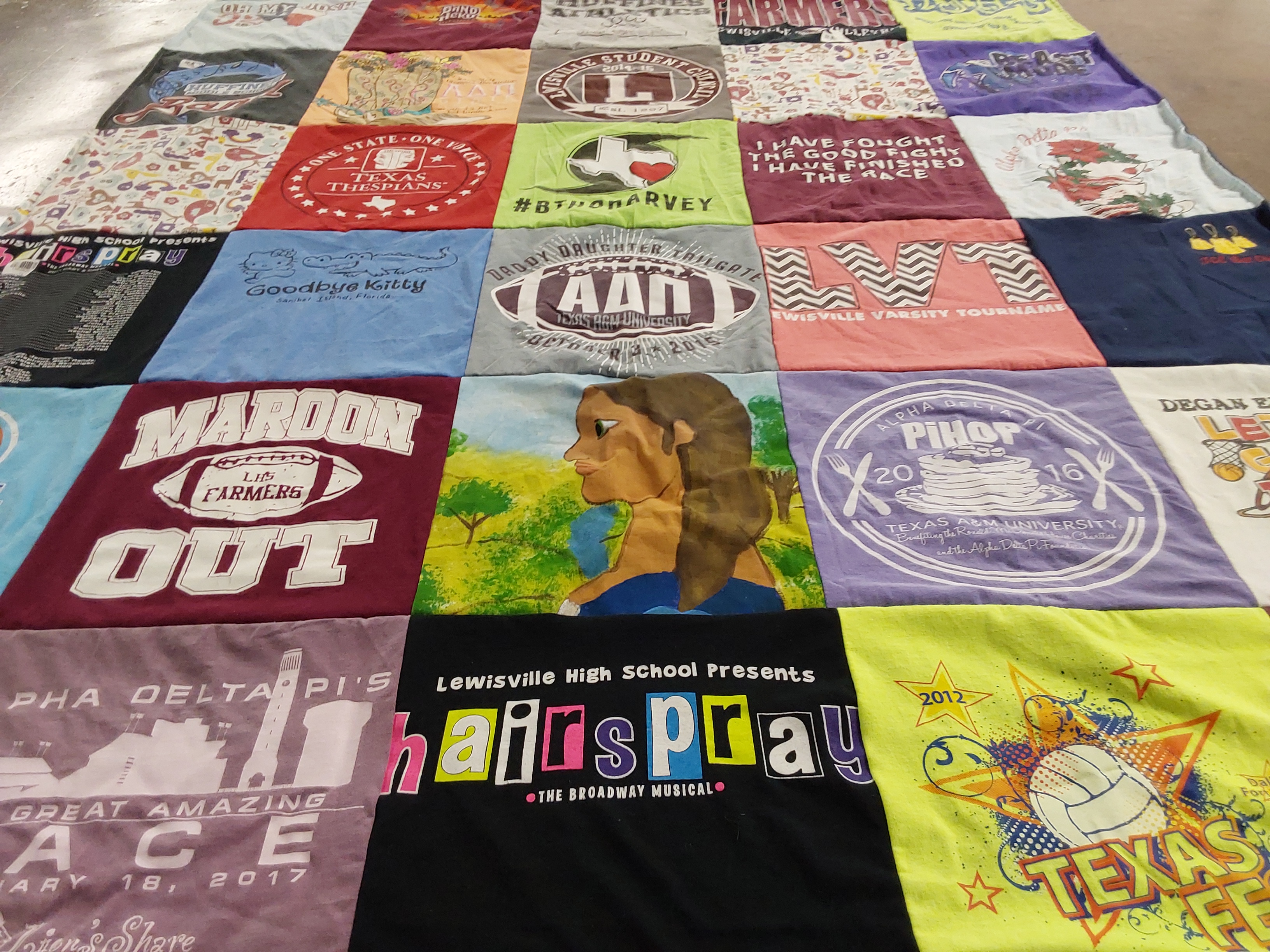 T-shirt quilt featuring lewisville varsity team by jill from TX