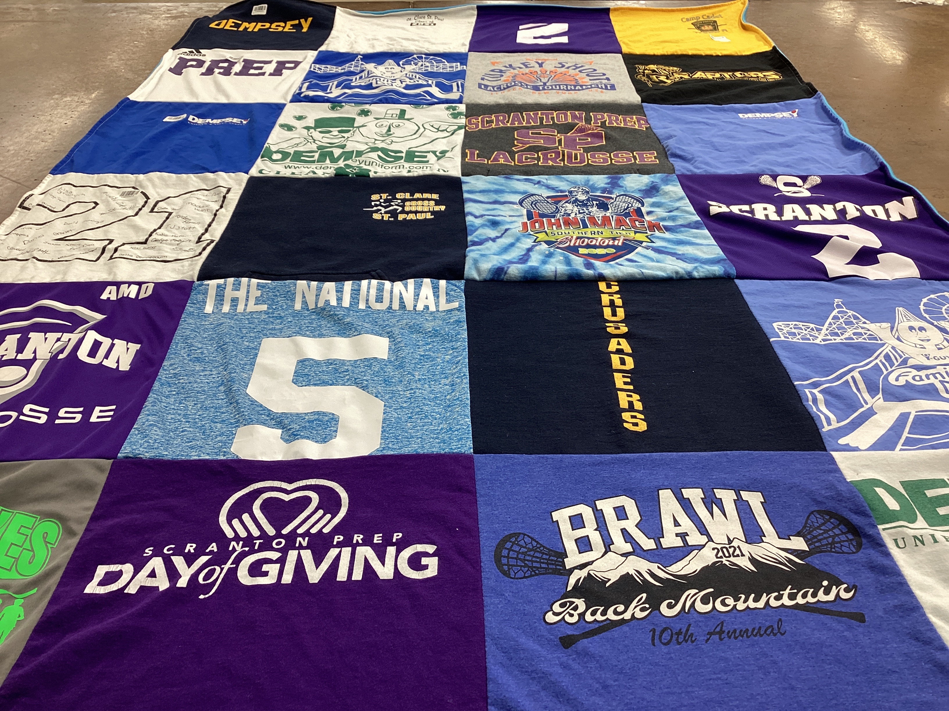 T-shirt quilt featuring scranton lacrosse, john mack lacrosse by Kristen from PA