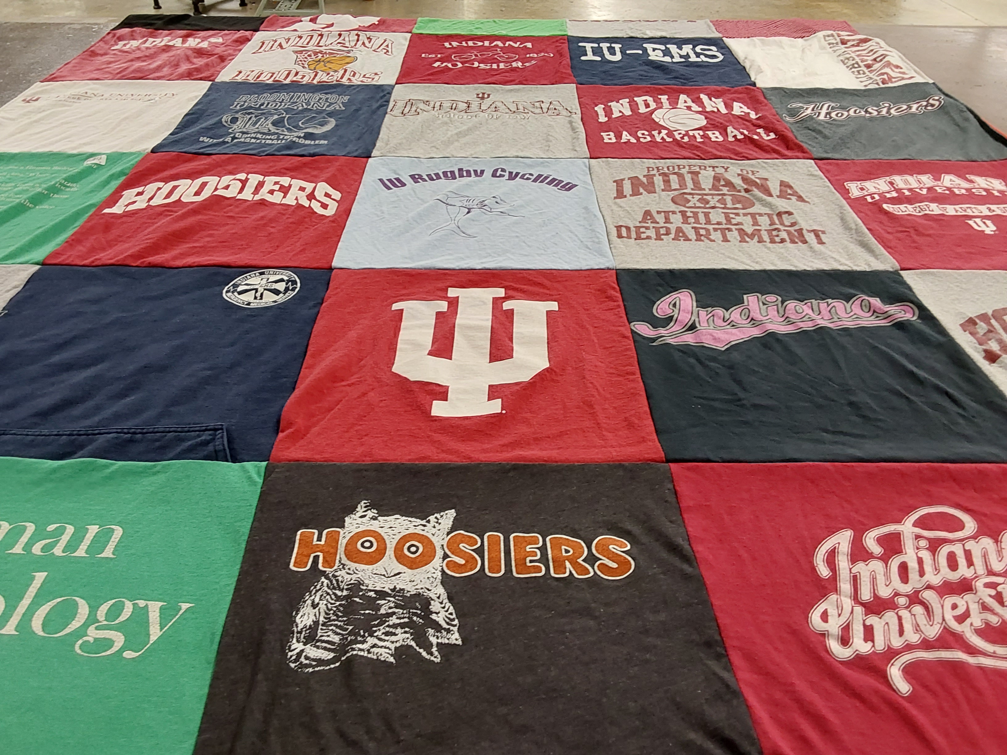 T-shirt quilt from indiana university by Katherine from IN