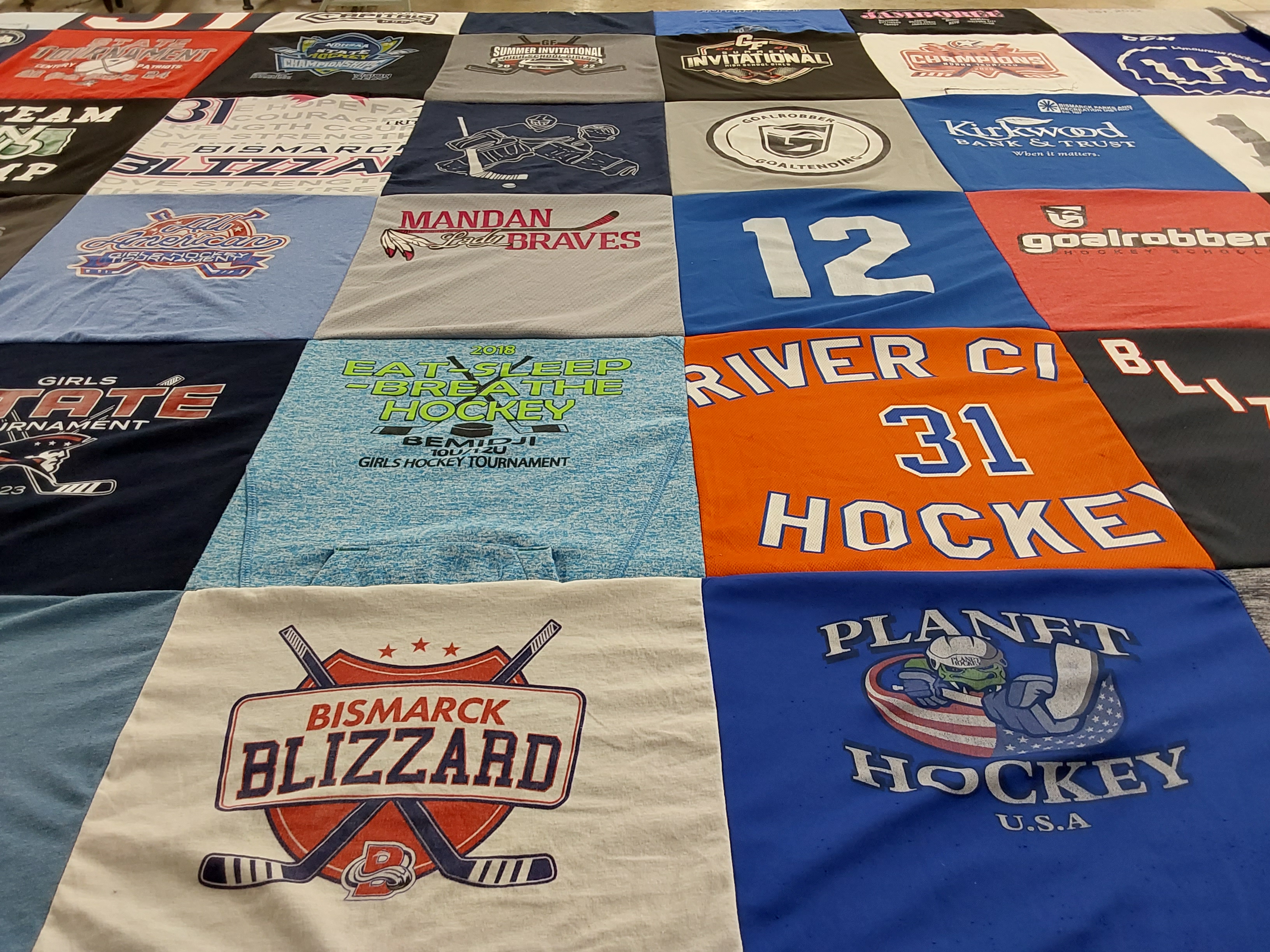 T-shirt quilt featuring bisman blizzard by Jenn from ND