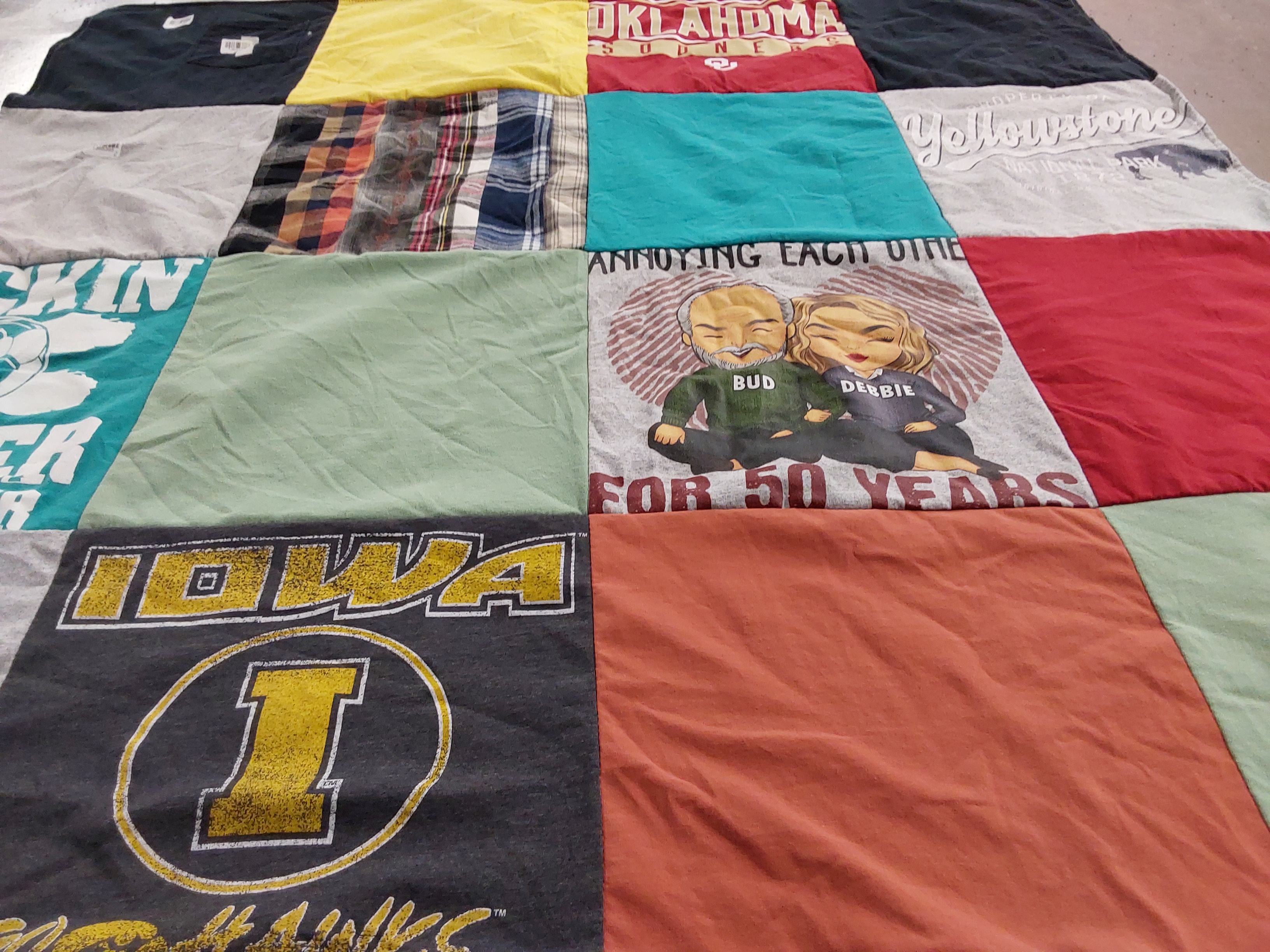 T-shirt quilt featuring iowa hawkeyes by Debbie from IA