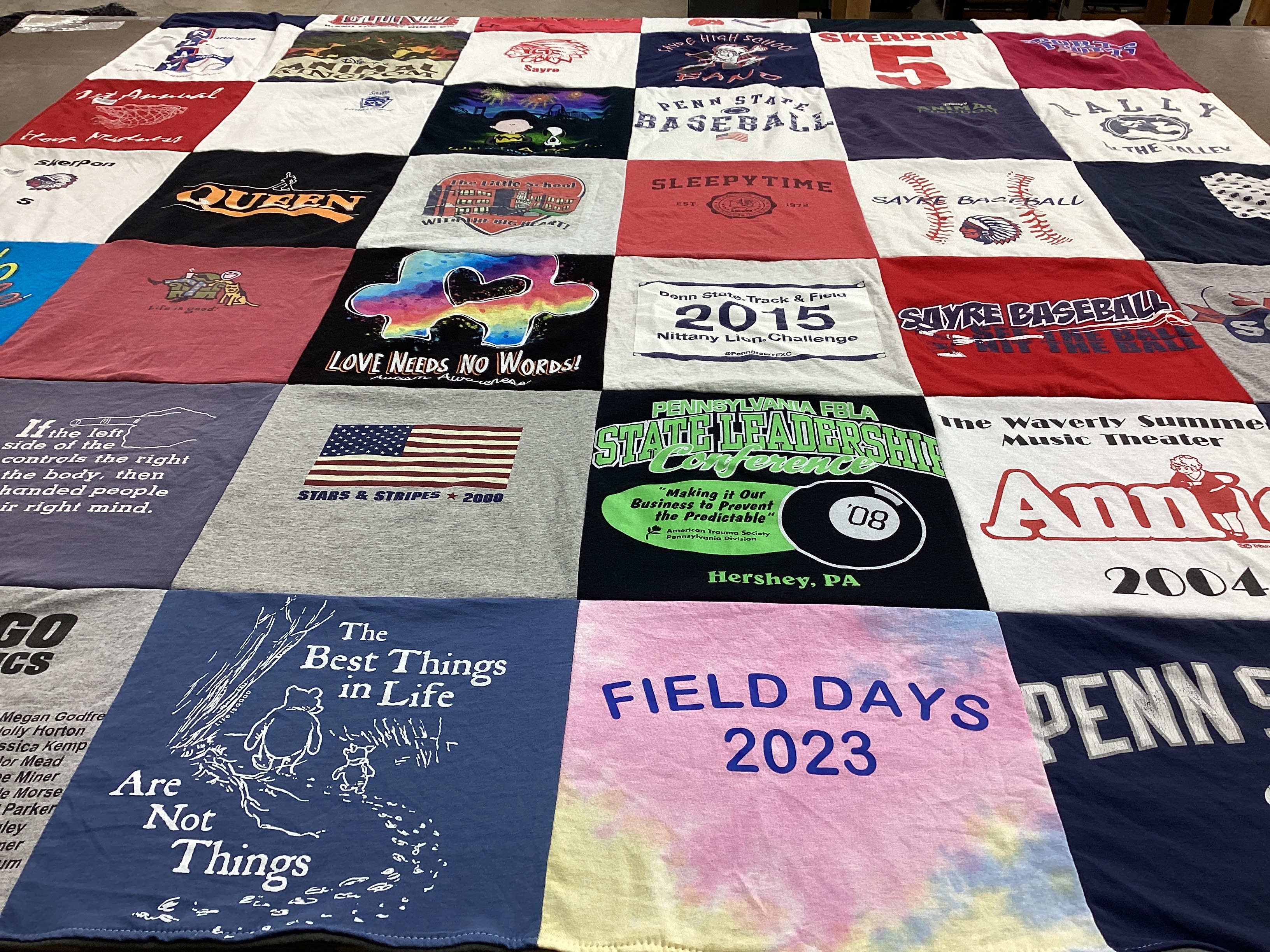 T-shirt quilt featuring penn state baseball by Donald from PA