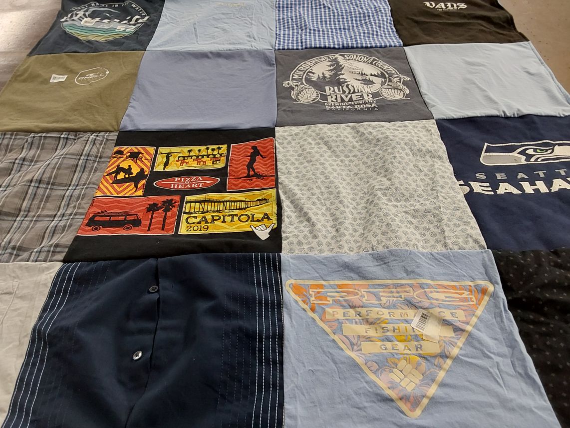 T-shirt quilt featuring seattle seahawks by Stephanie from CA