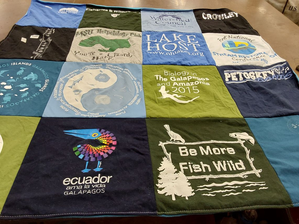 T-shirt quilt from michigan state university by Katerina from OH