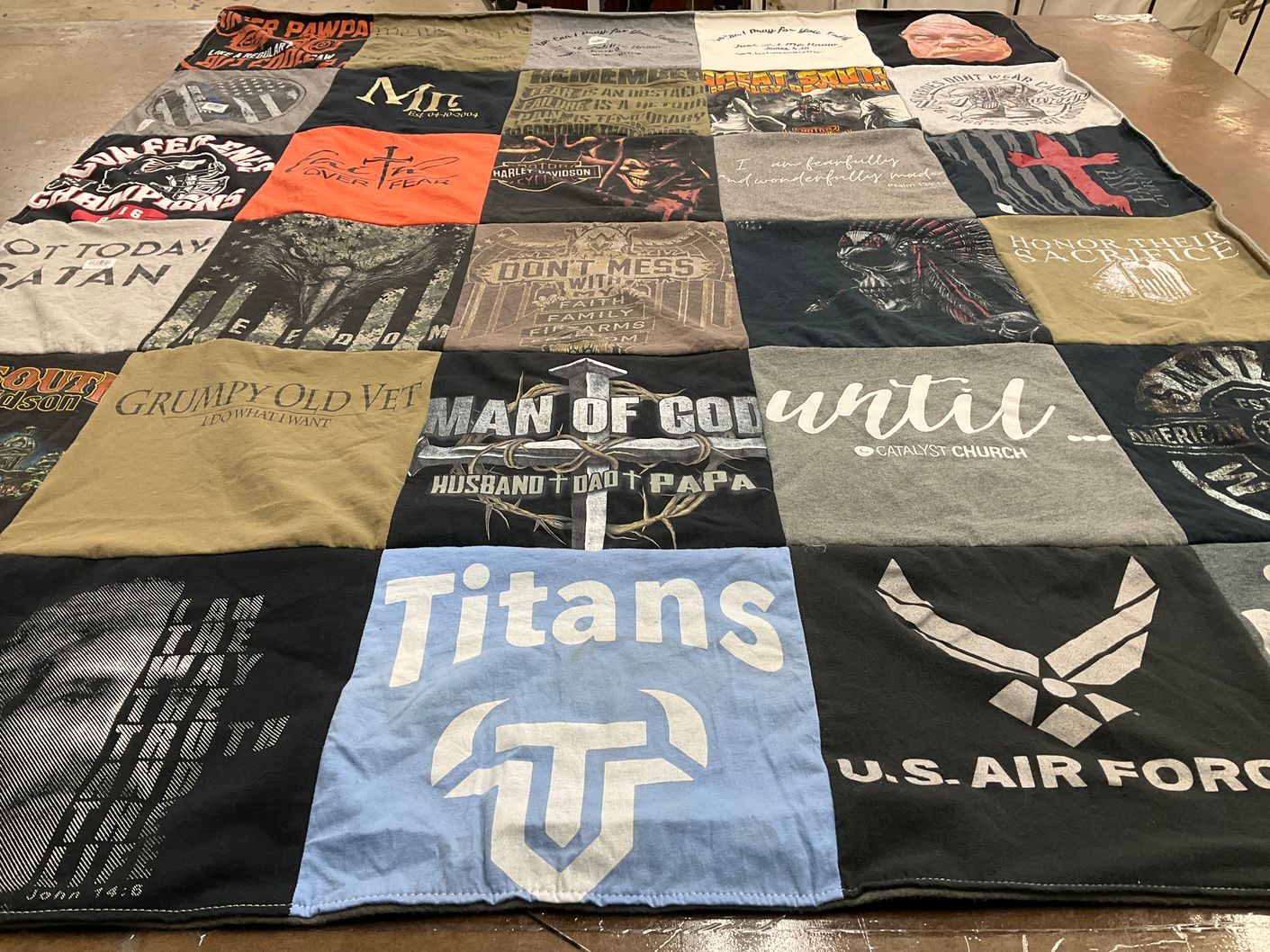 T-shirt quilt featuring titans by Heather from FL