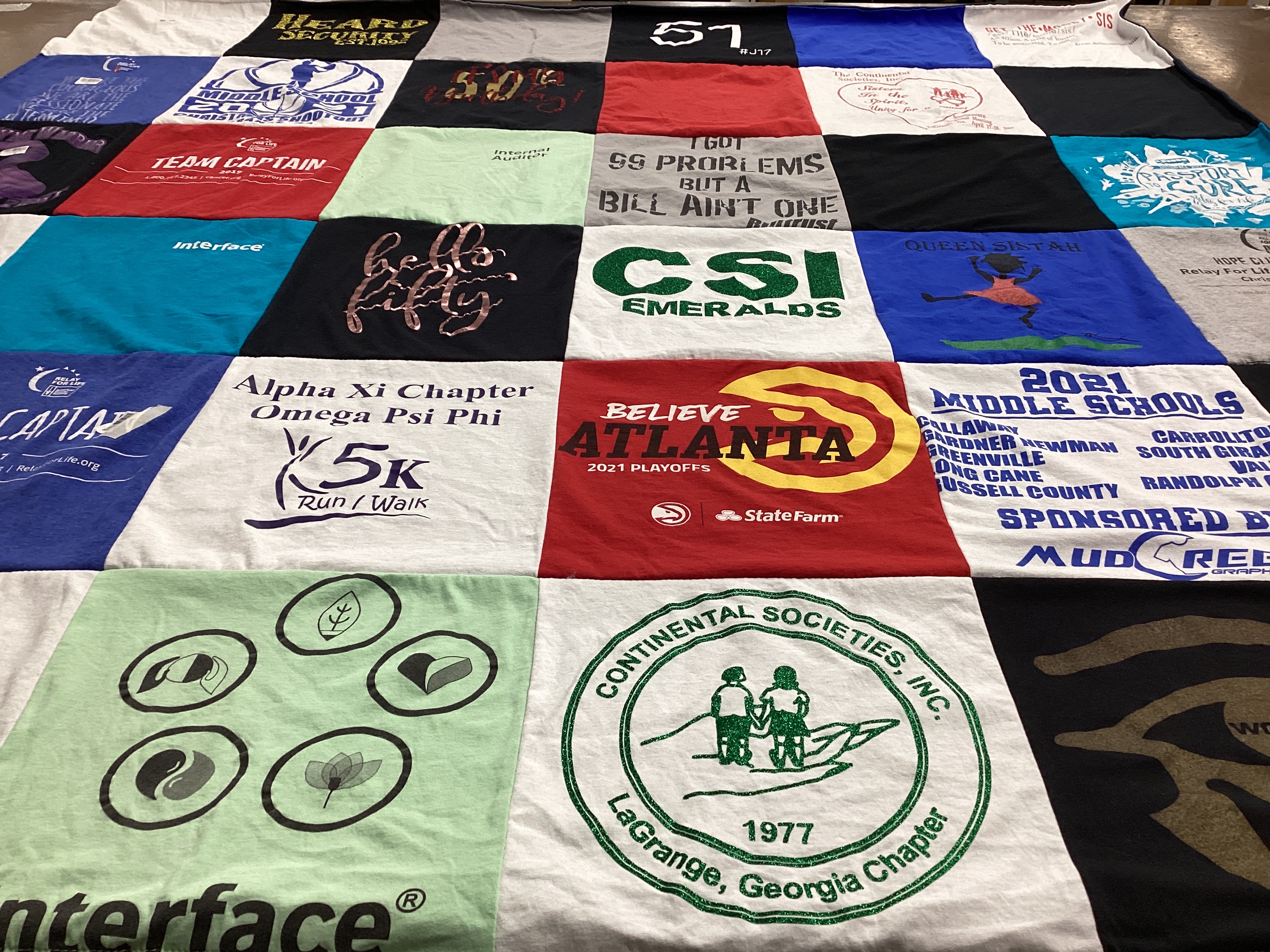 T-shirt quilt from middle schools by Tracy from GA