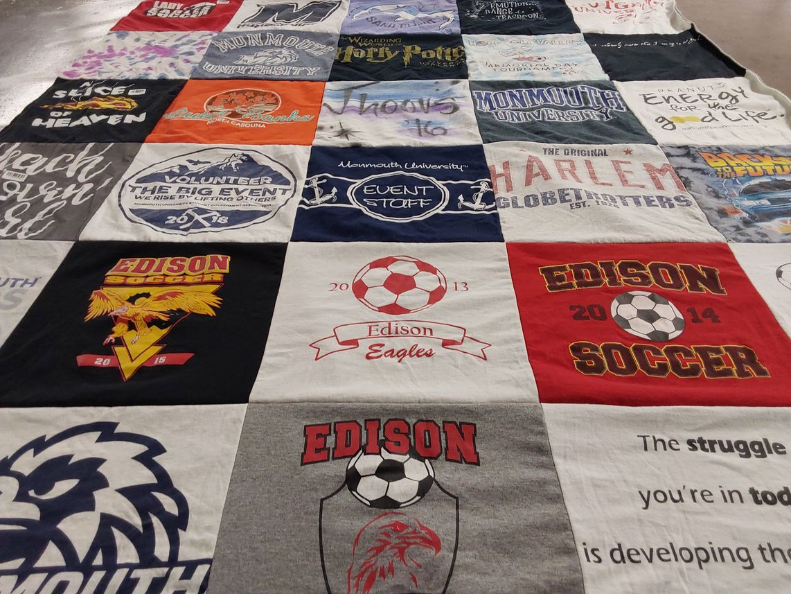 T-shirt quilt featuring edison eagles soccer by Julia from NJ