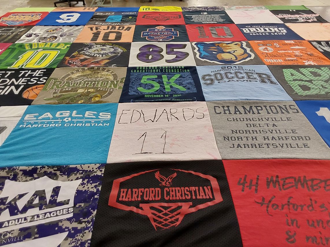 T-shirt quilt featuring eagles soccer team by Jacob from PA