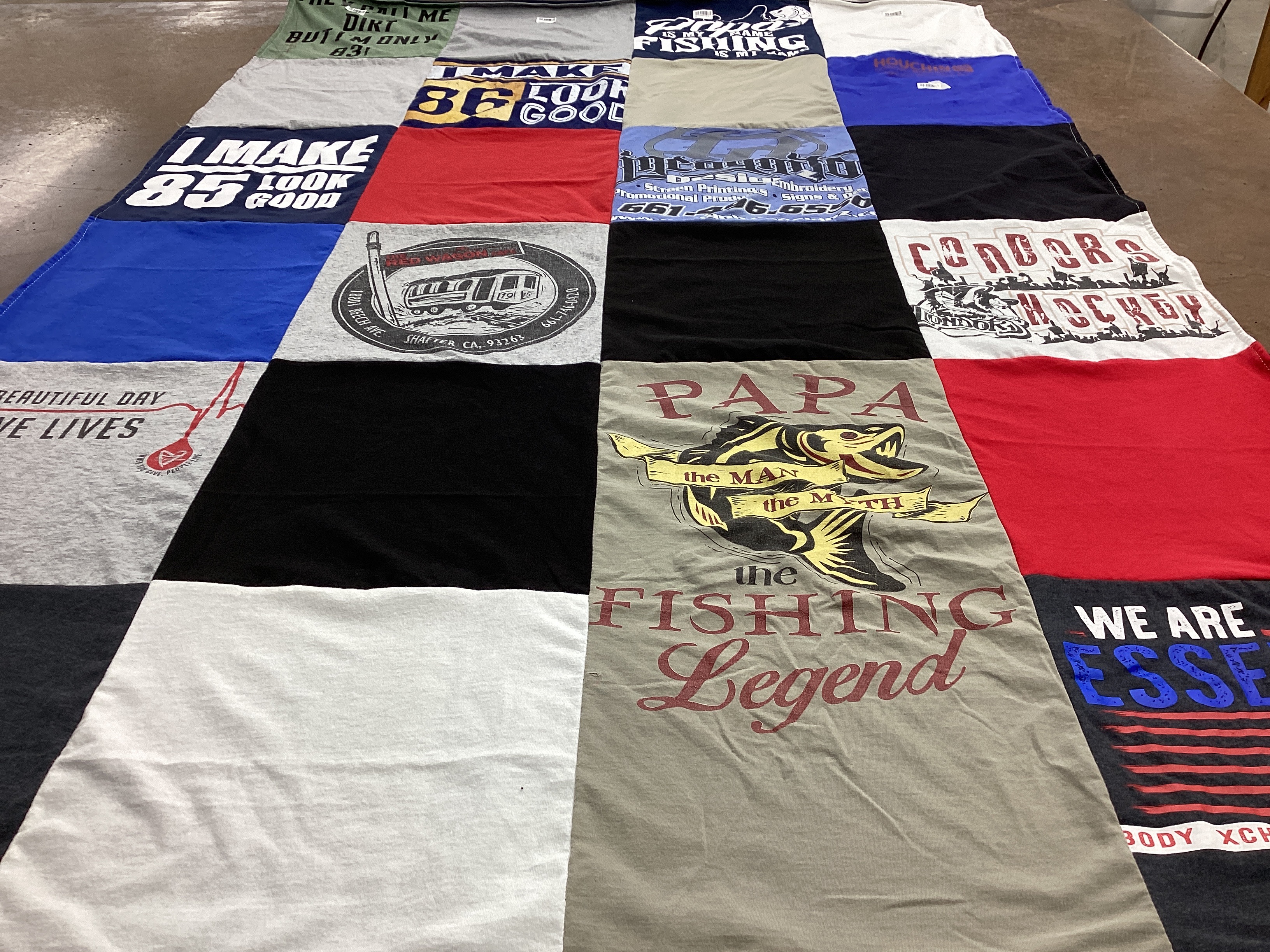 T-shirt quilt featuring condors hockey by Sandra from CA