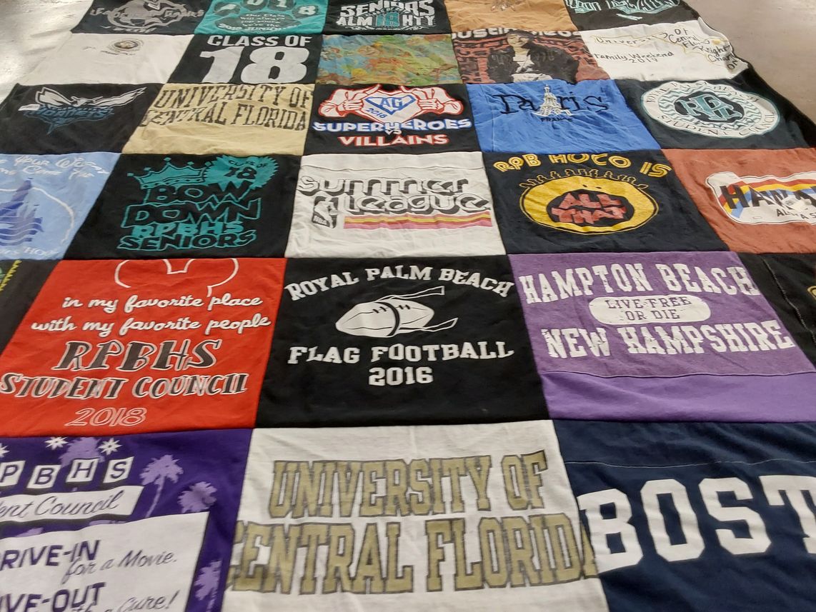 T-shirt quilt featuring royal palm beach high school football by Danielle from CA