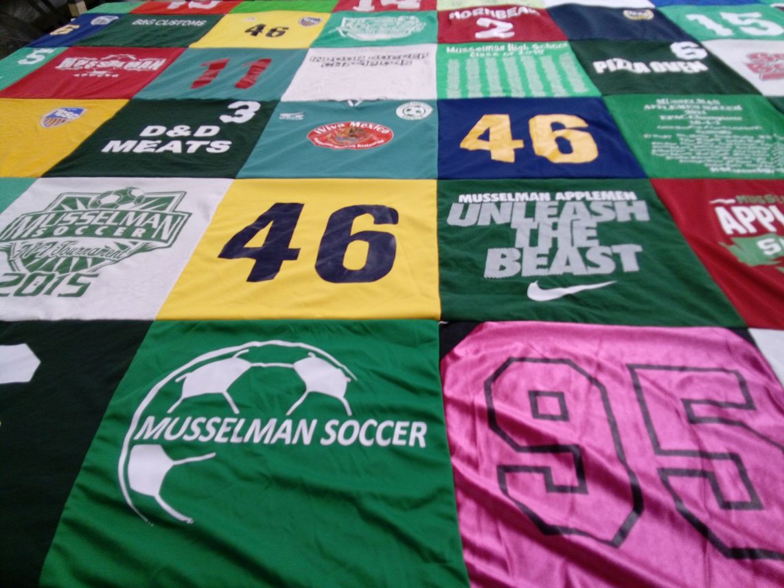 T-shirt quilt featuring musselman soccer by Amy from WV