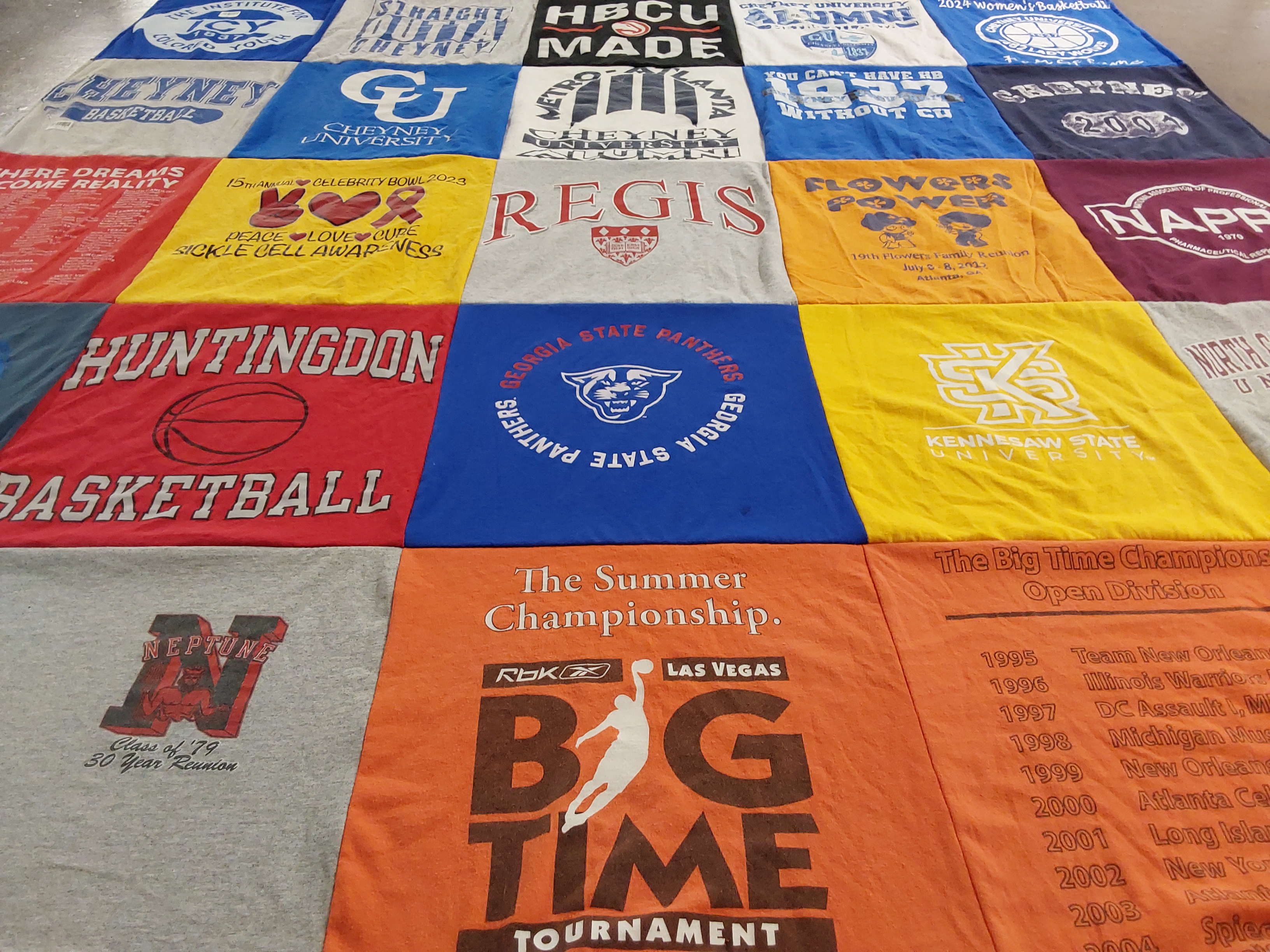 T-shirt quilt from cheney university, georgia state university by Rapheal from GA