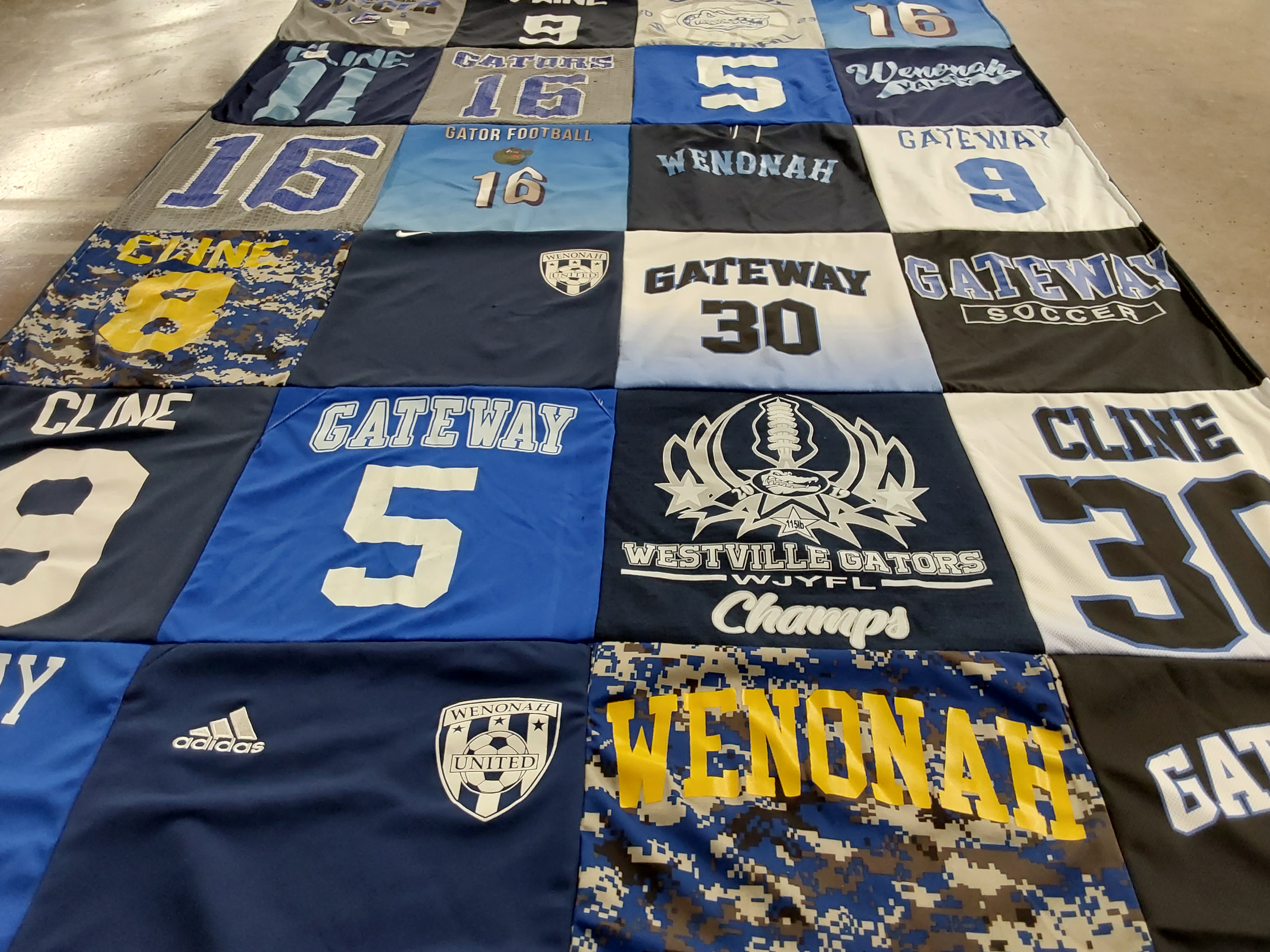 T-shirt quilt featuring westville gators by Debra from NJ