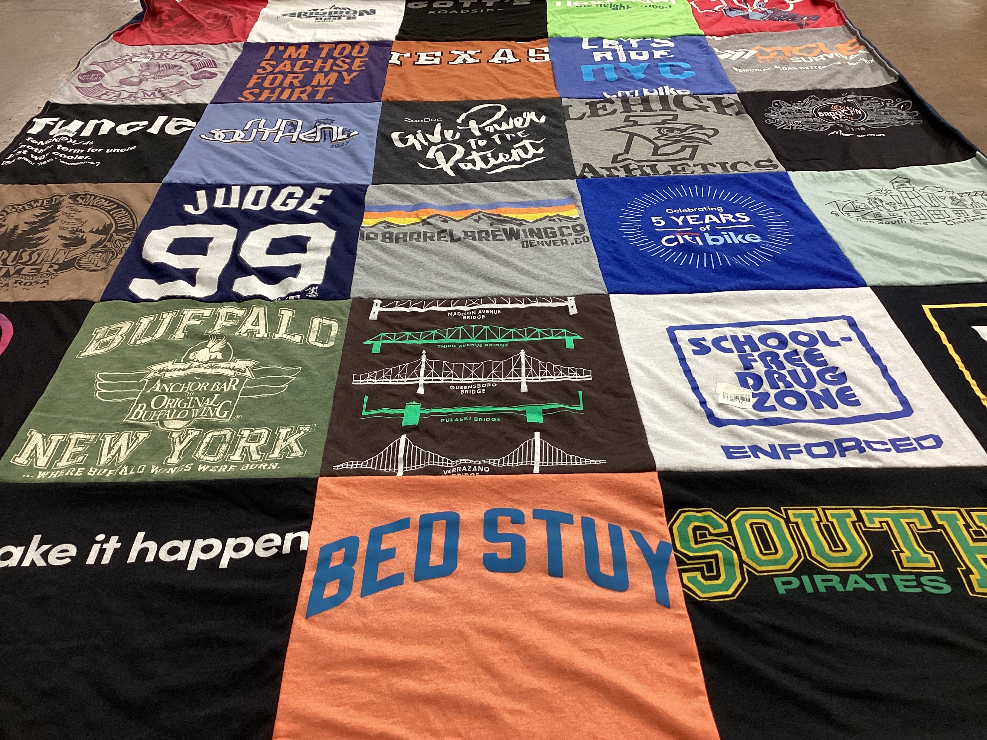 T-shirt quilt featuring south pirates by Hakim from NC