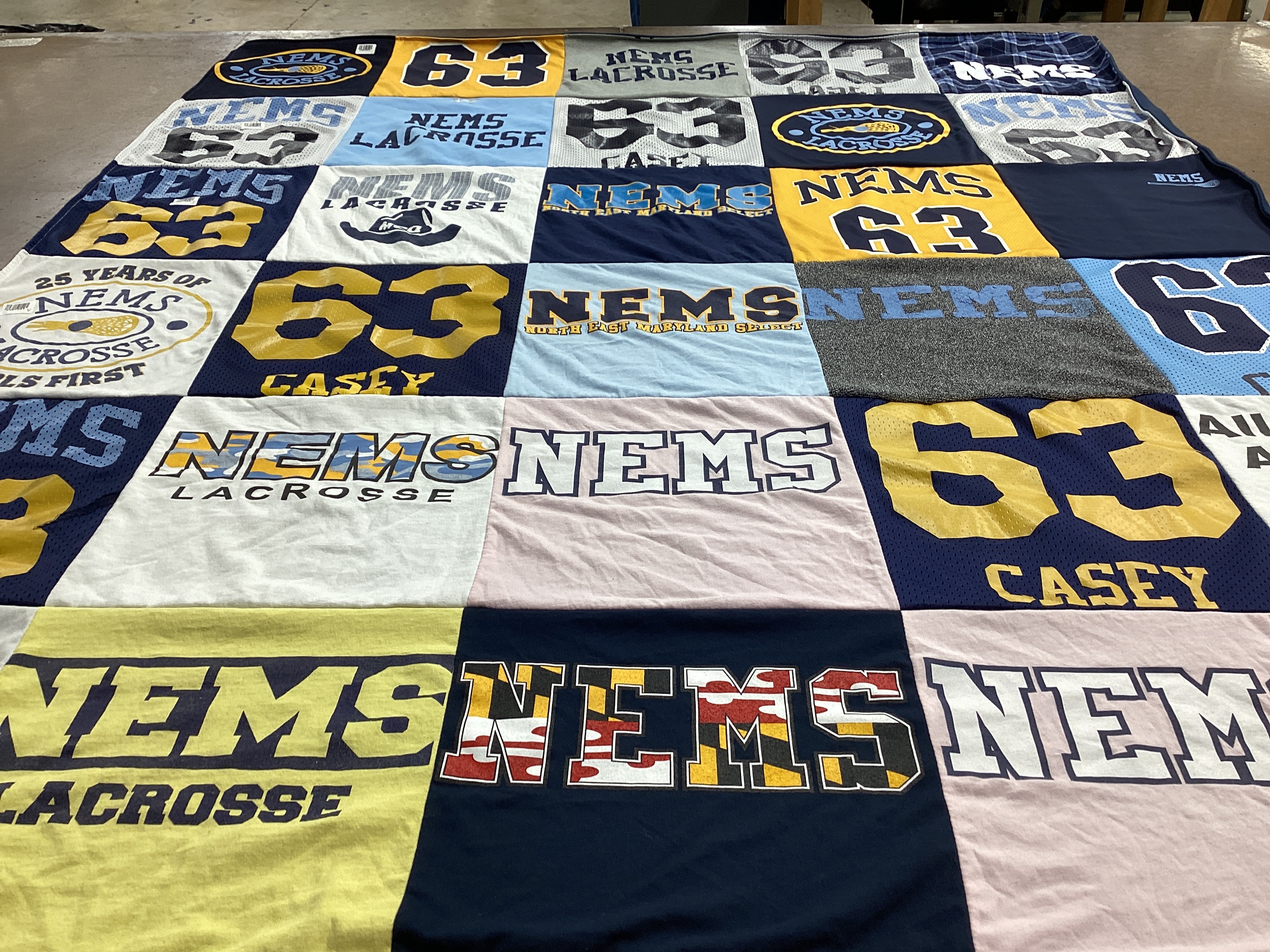 T-shirt quilt featuring northern elementary middle school lacrosse team by Laura from MD