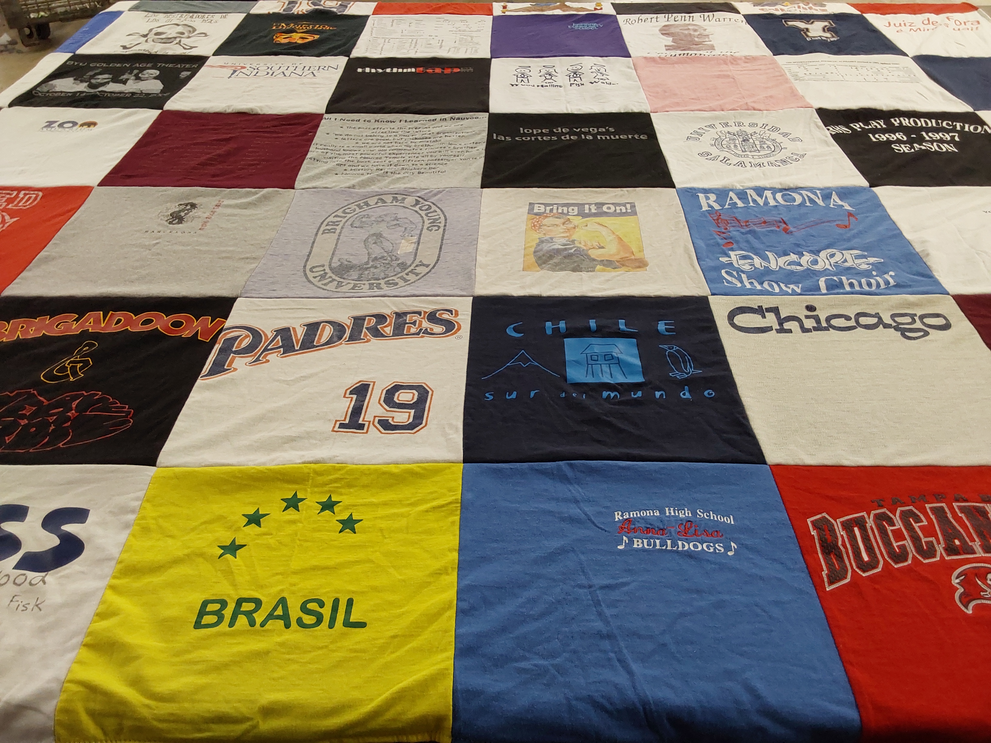 T-shirt quilt featuring san diego padres, tampa bay buccaneers by Anna-Lisa from UT