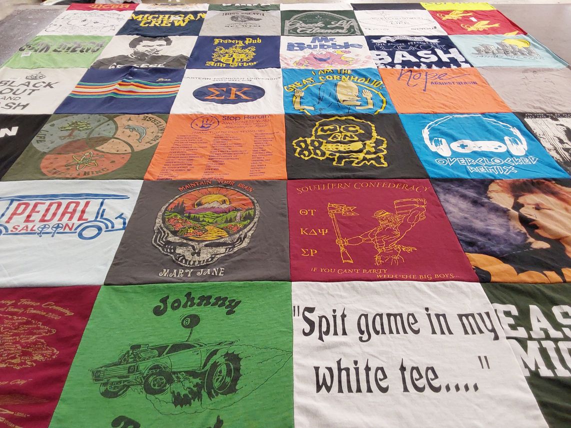 T-shirt quilt from eastern university by Kari from MI