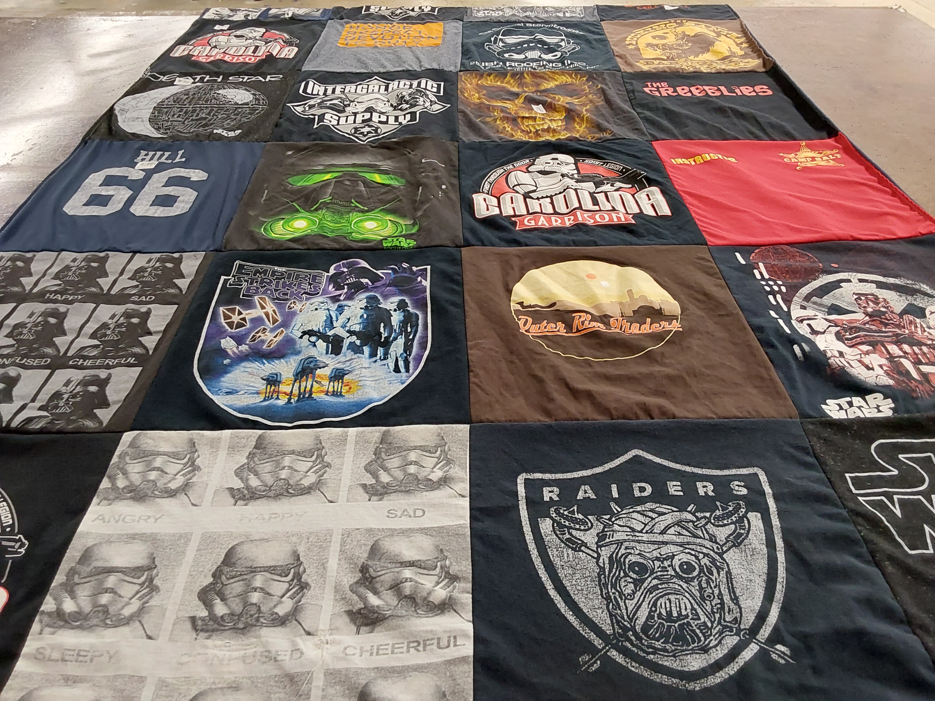 T-shirt quilt featuring raiders by Jason from NC