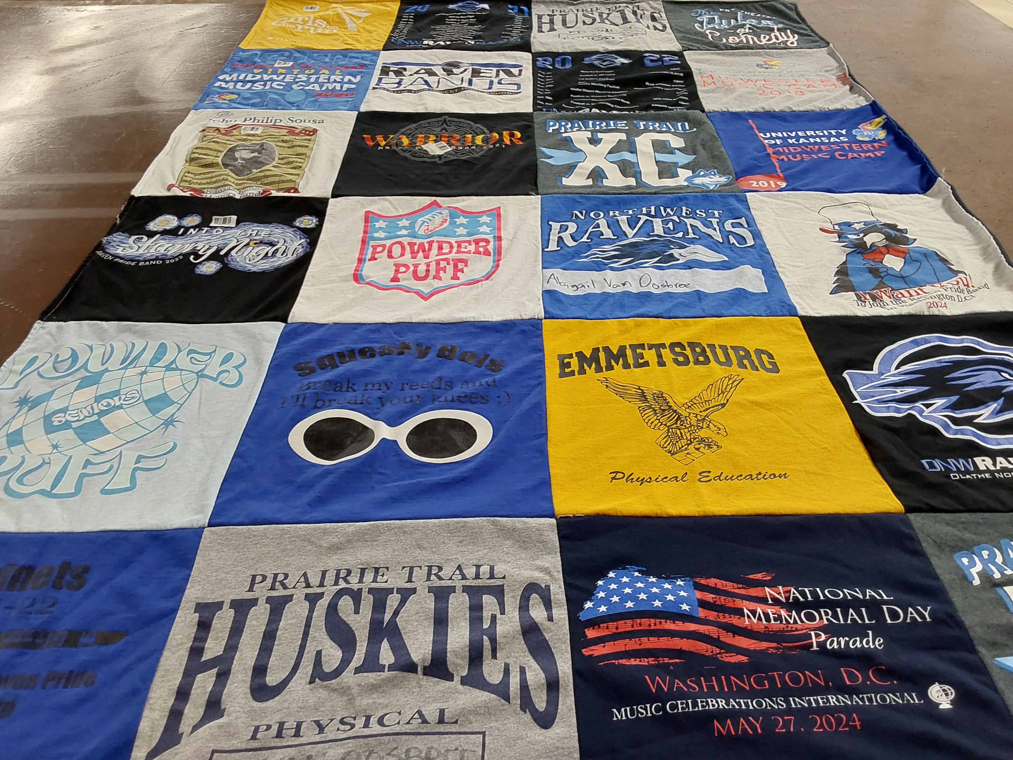 T-shirt quilt featuring prairie trail huskies, northwest ravens by Jen from KS