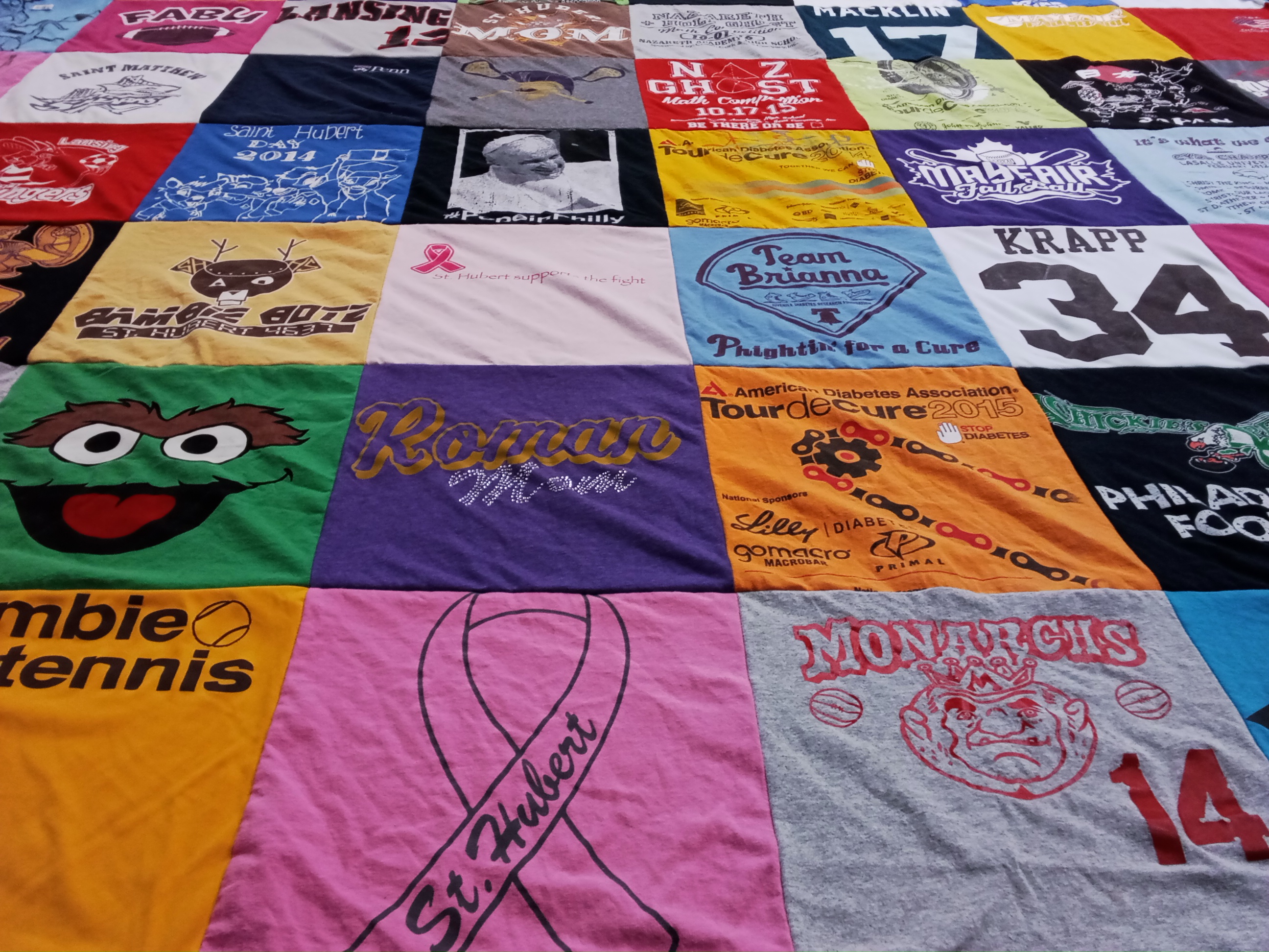 T-shirt quilt featuring monarchs by Jane from PA