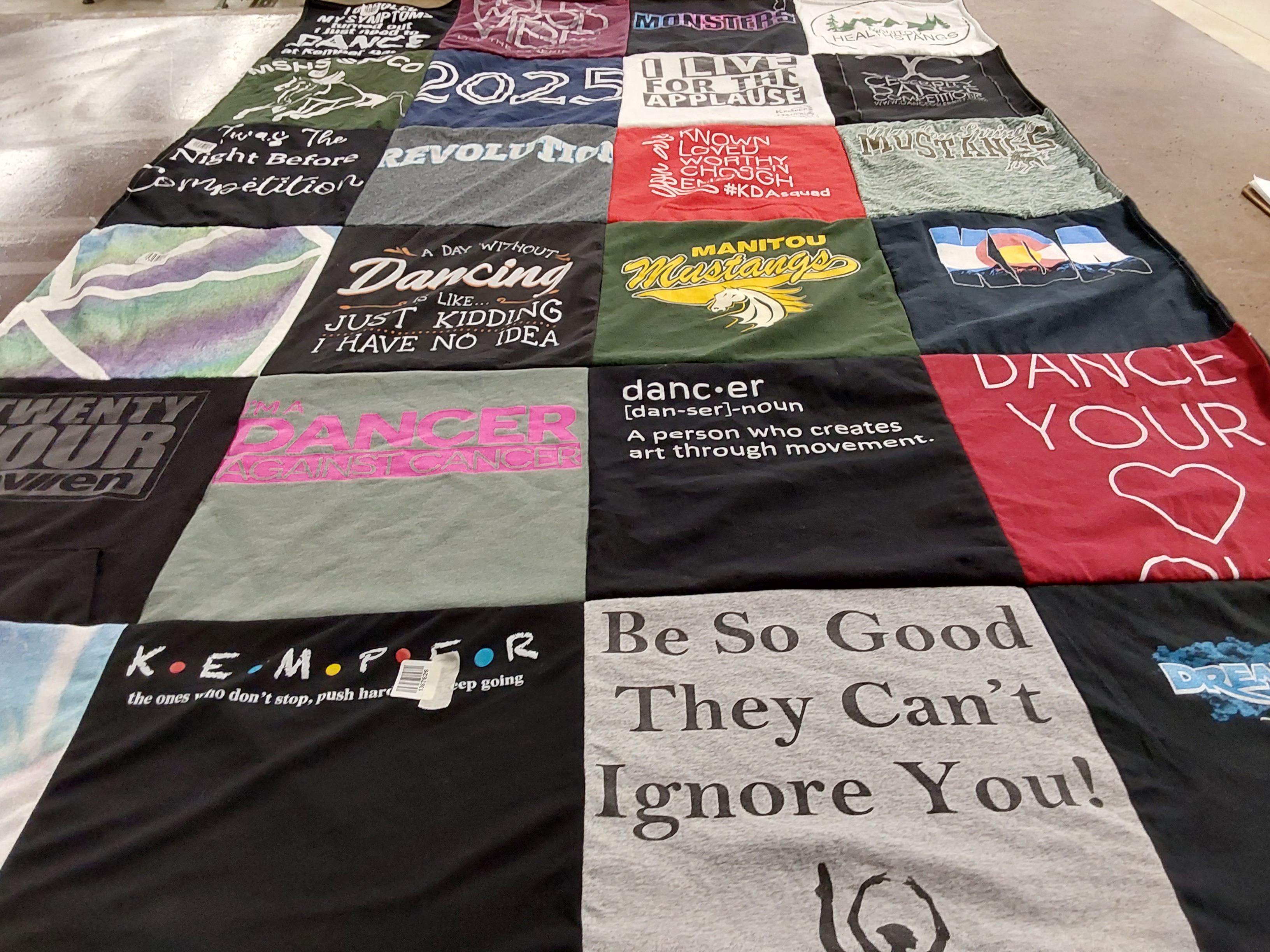 T-shirt quilt from manitou mustangs by Stefanie from CO
