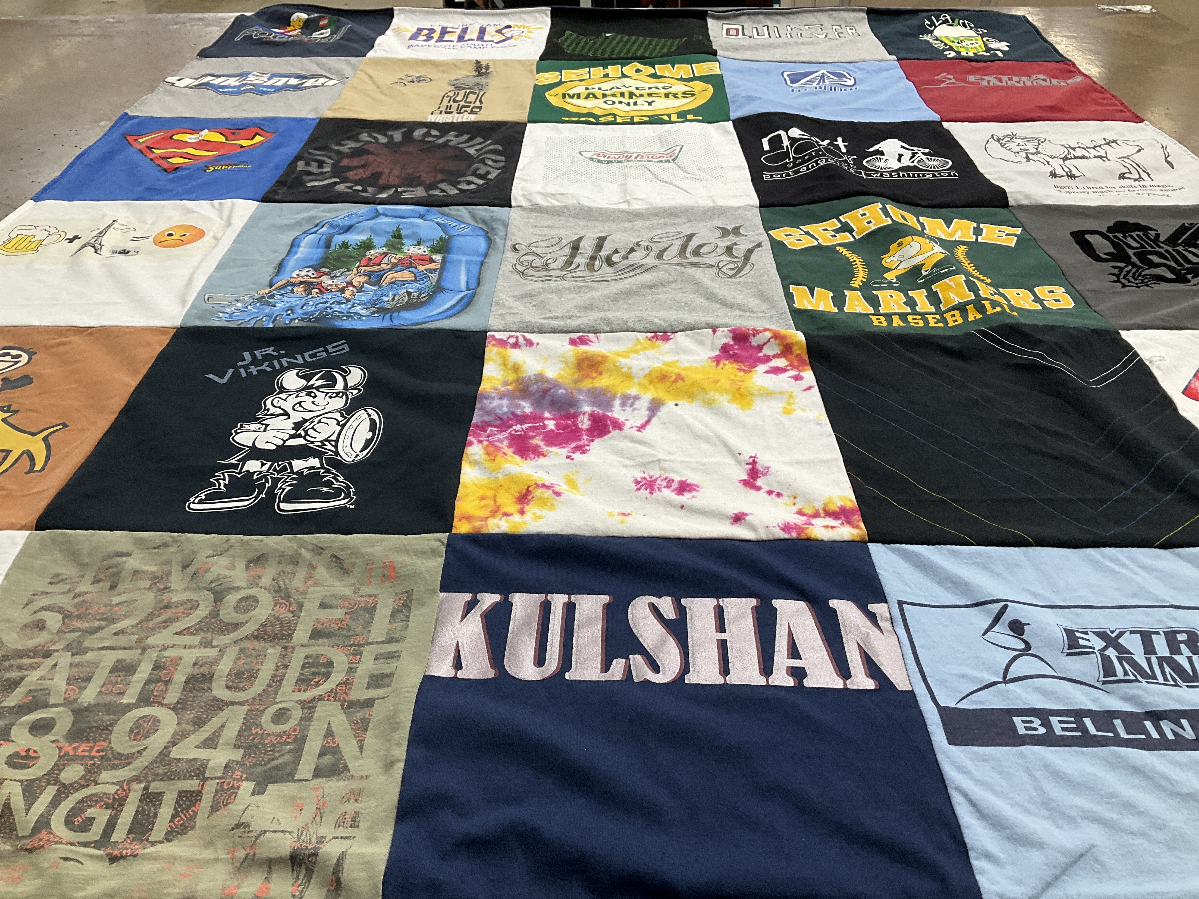 T-shirt quilt featuring jr viking baseball by Jan from WA