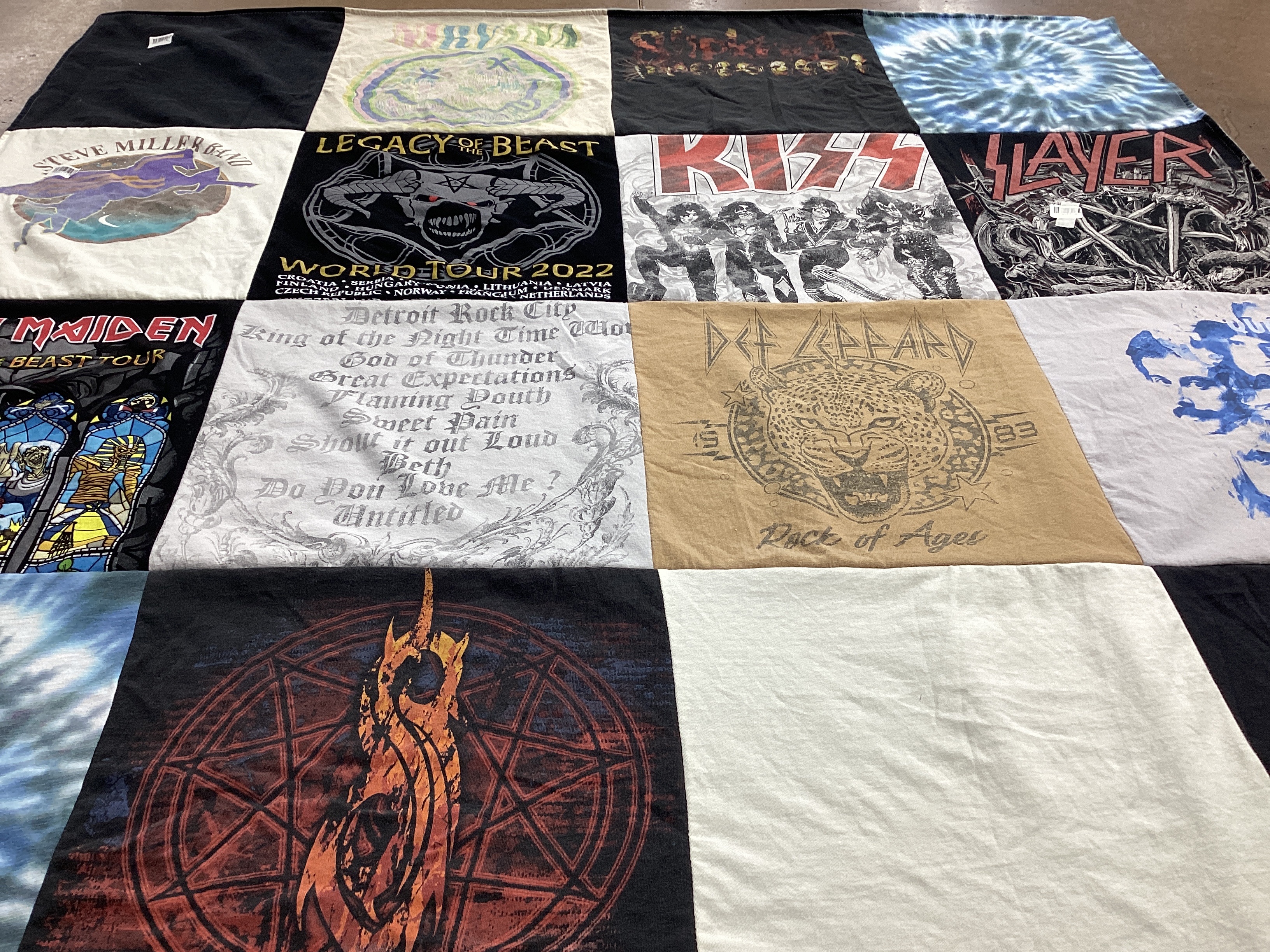 T-shirt quilt with music, rock themes by Stephanie from FL
