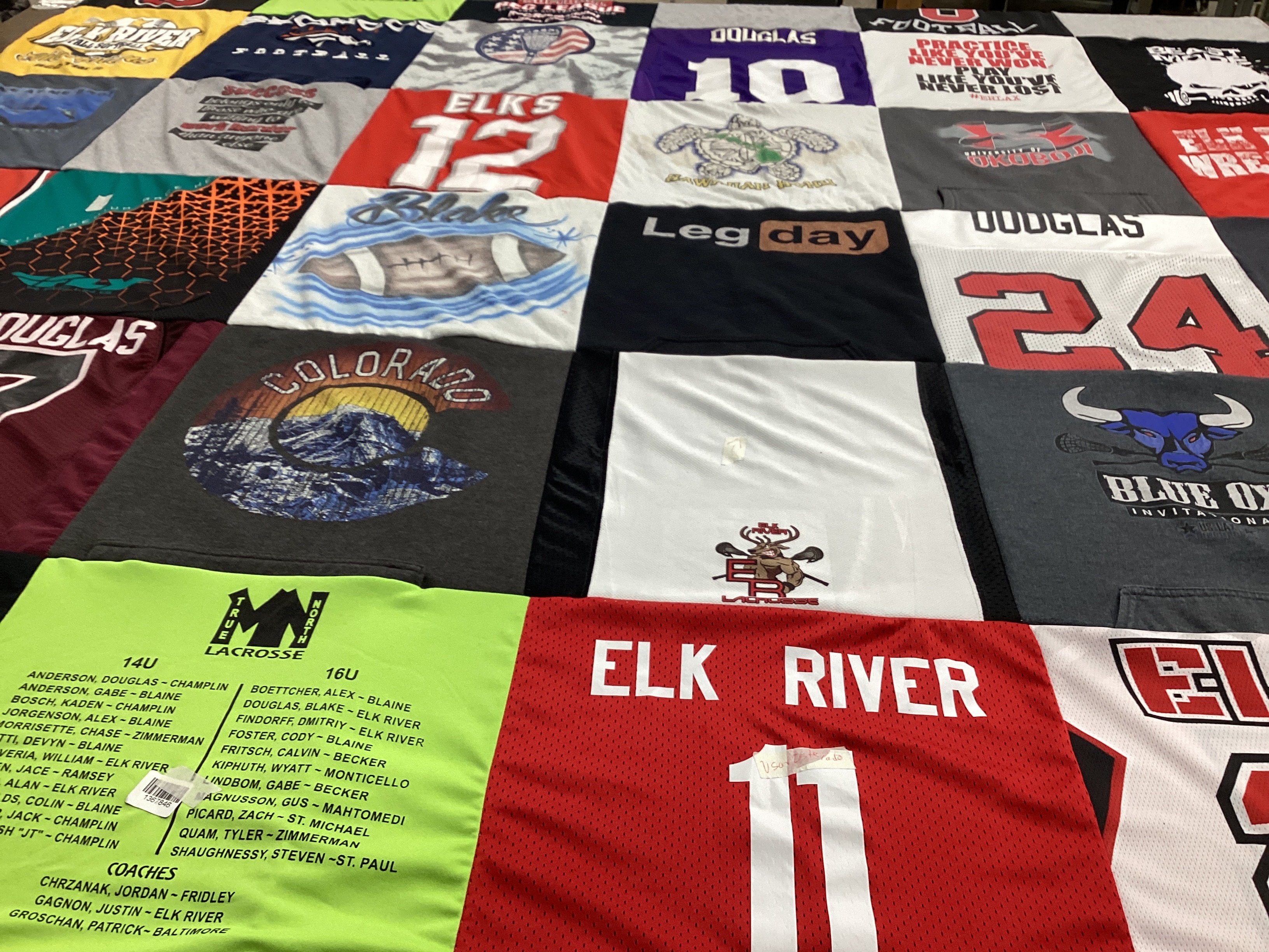 T-shirt quilt featuring elk river lacrosse by Bonnie from MN