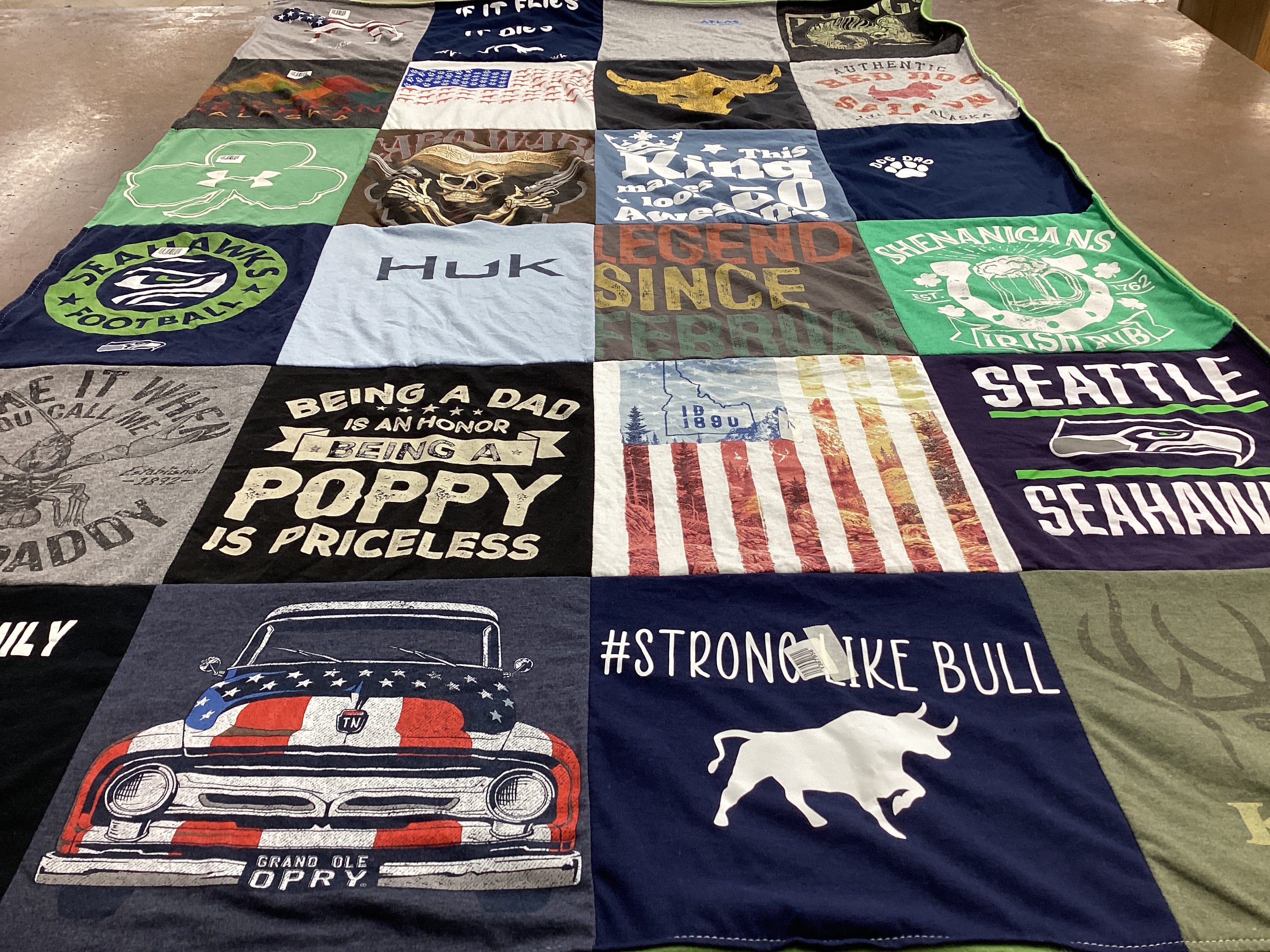 T-shirt quilt featuring seattle seahawks by Karena from ID