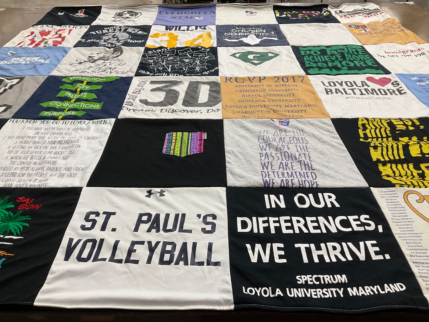 T-shirt quilt featuring st. paul's volleyball by Nia from MD