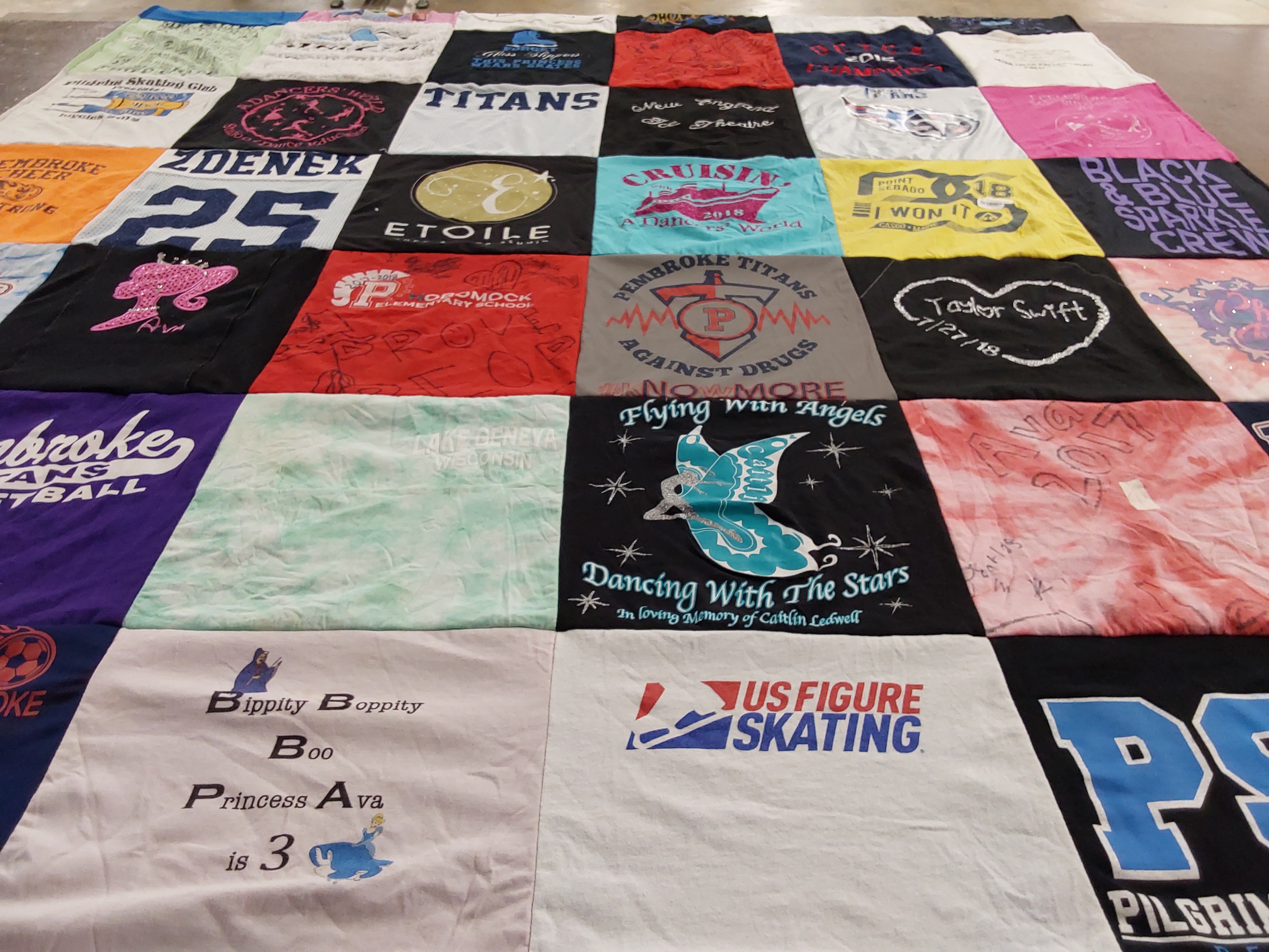 T-shirt quilt featuring pembroke titans by Stephanie from MA