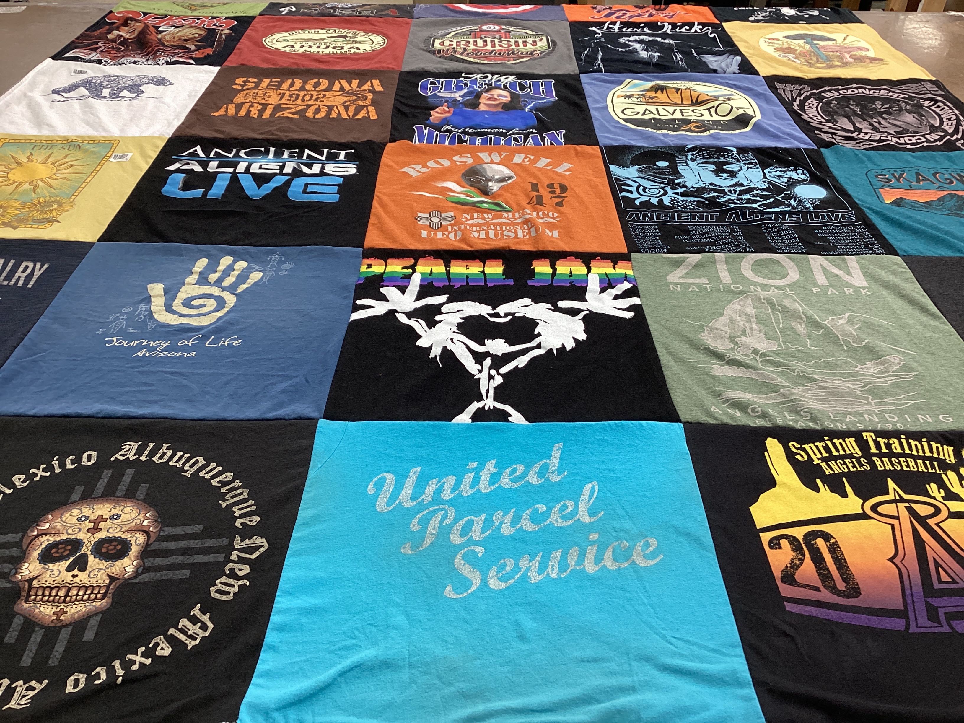 T-shirt quilt featuring angels baseball team by Tina from MI