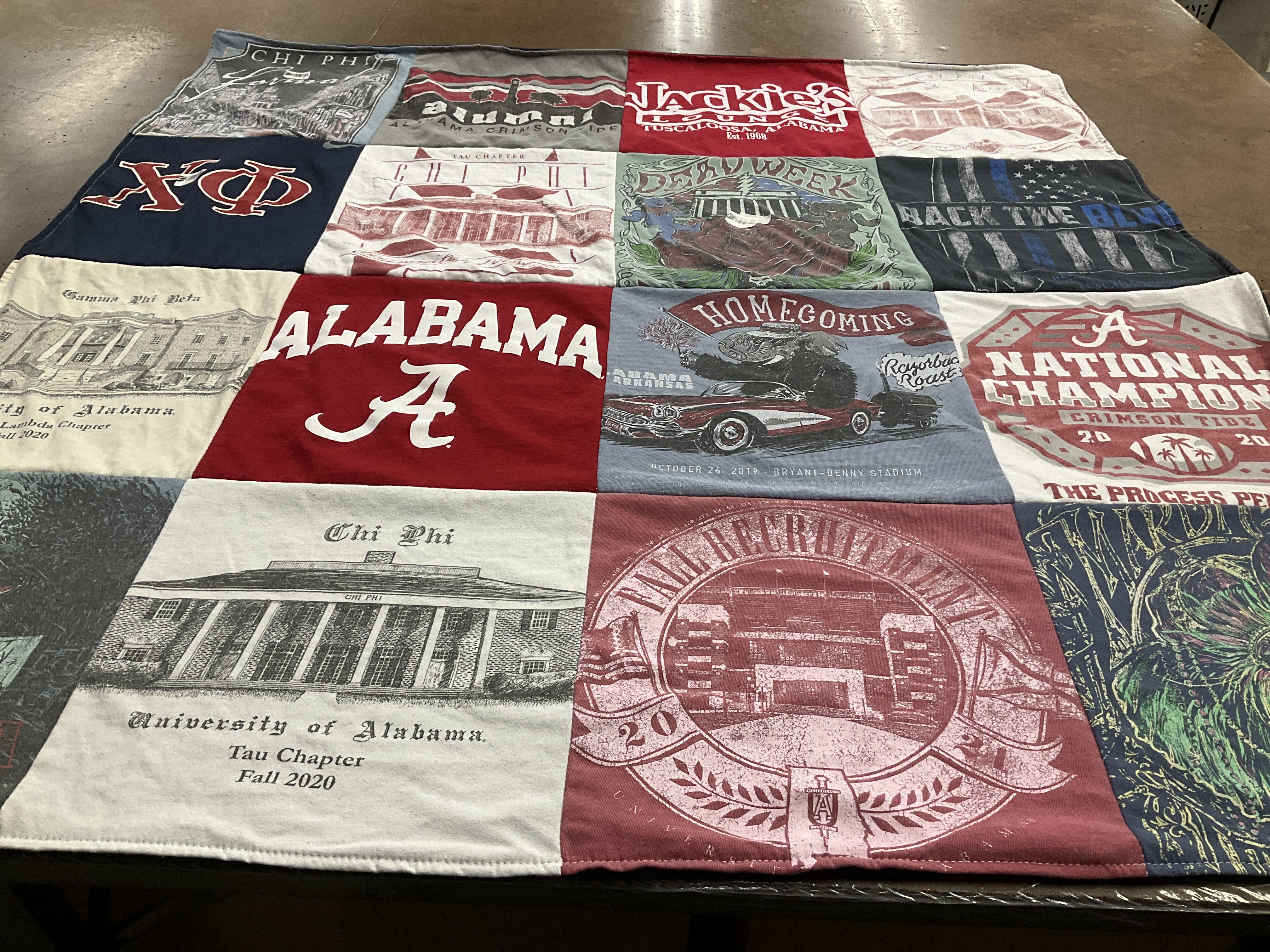 T-shirt quilt featuring alabama crimson tide by Stephanie from SC