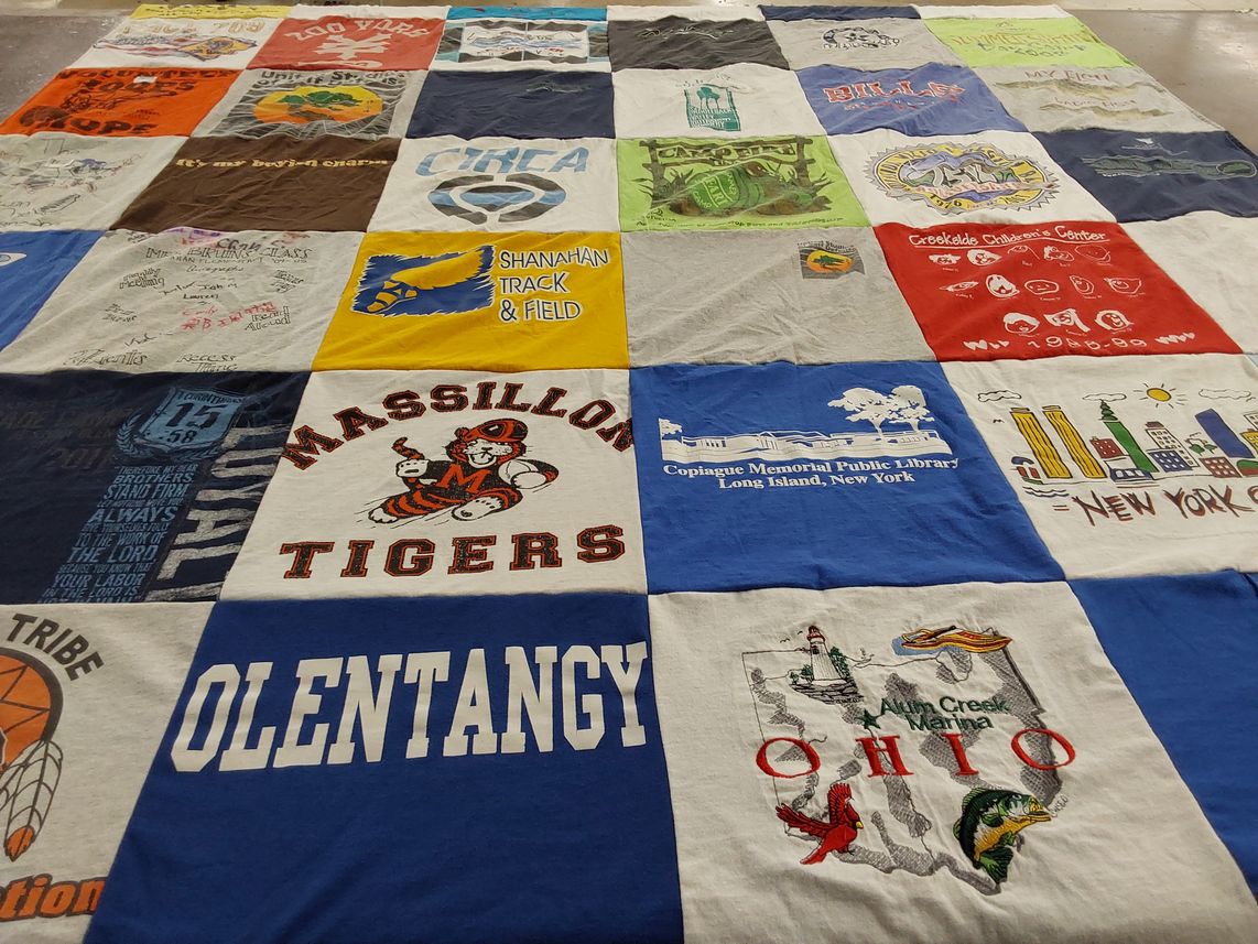 T-shirt quilt featuring massillon tigers by Elizabeth from OH