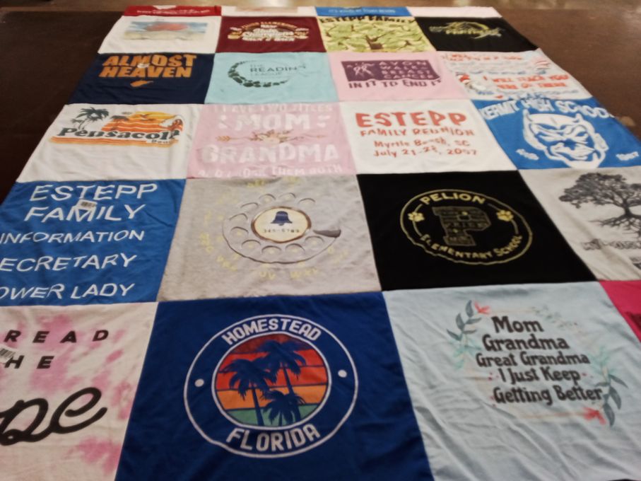 T-shirt quilt from pelion elementary school by Emma from IL
